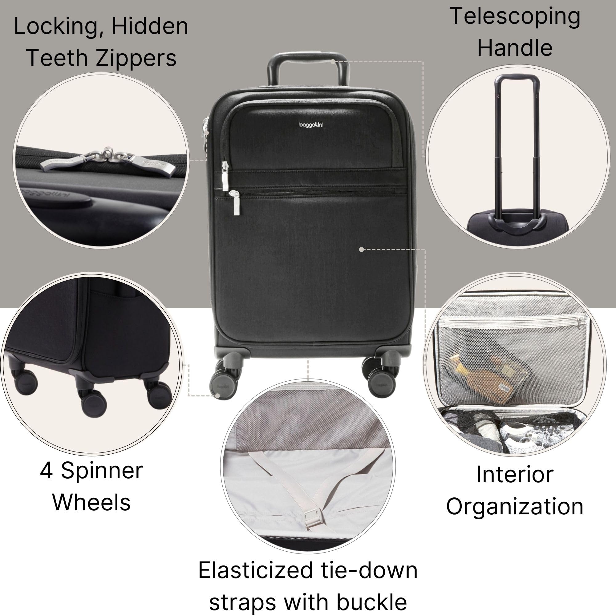 Baggallini 4 Wheel Carry-On - Image 4