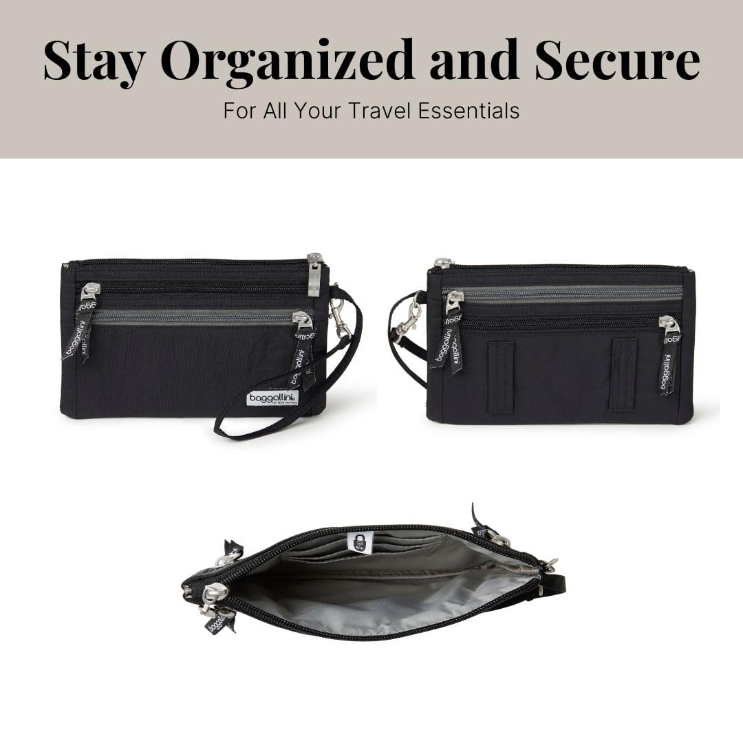 Baggallini Anti-theft RFID Currency Organizer 8"x4.25" Travel Accessory Passport Holder Money Belt Wallet w/Card Slots - Image 6