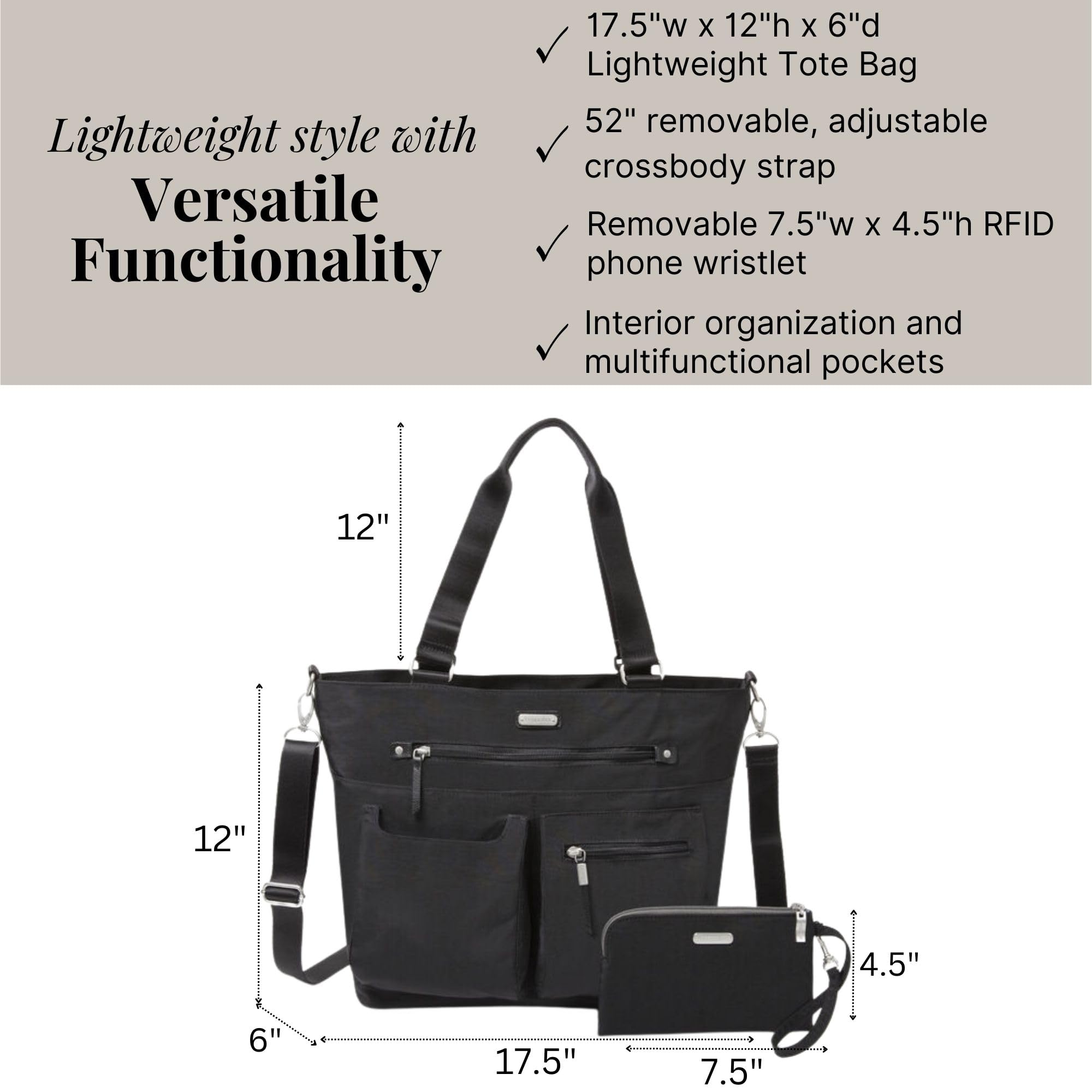 Baggallini Any Day Tote with RFID Phone Wristlet - Image 4