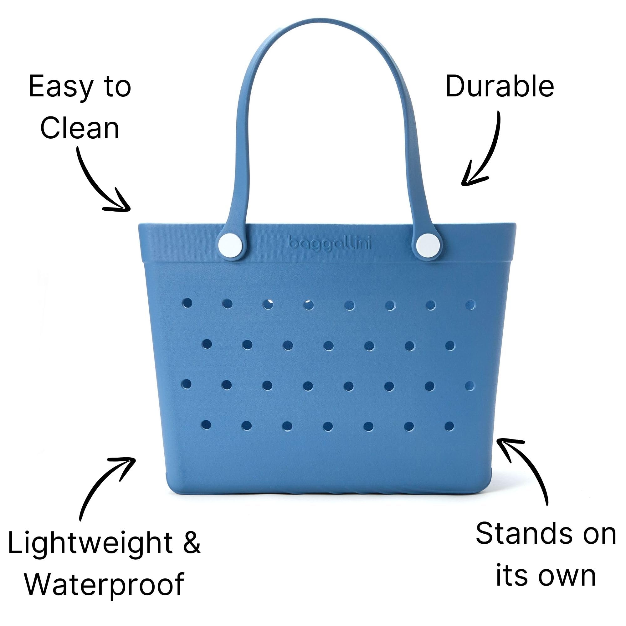 Baggallini Breeze Tote - 9"x18" Lightweight Washable Shoulder Bag - EVA Durable Beach Bag - Image 3