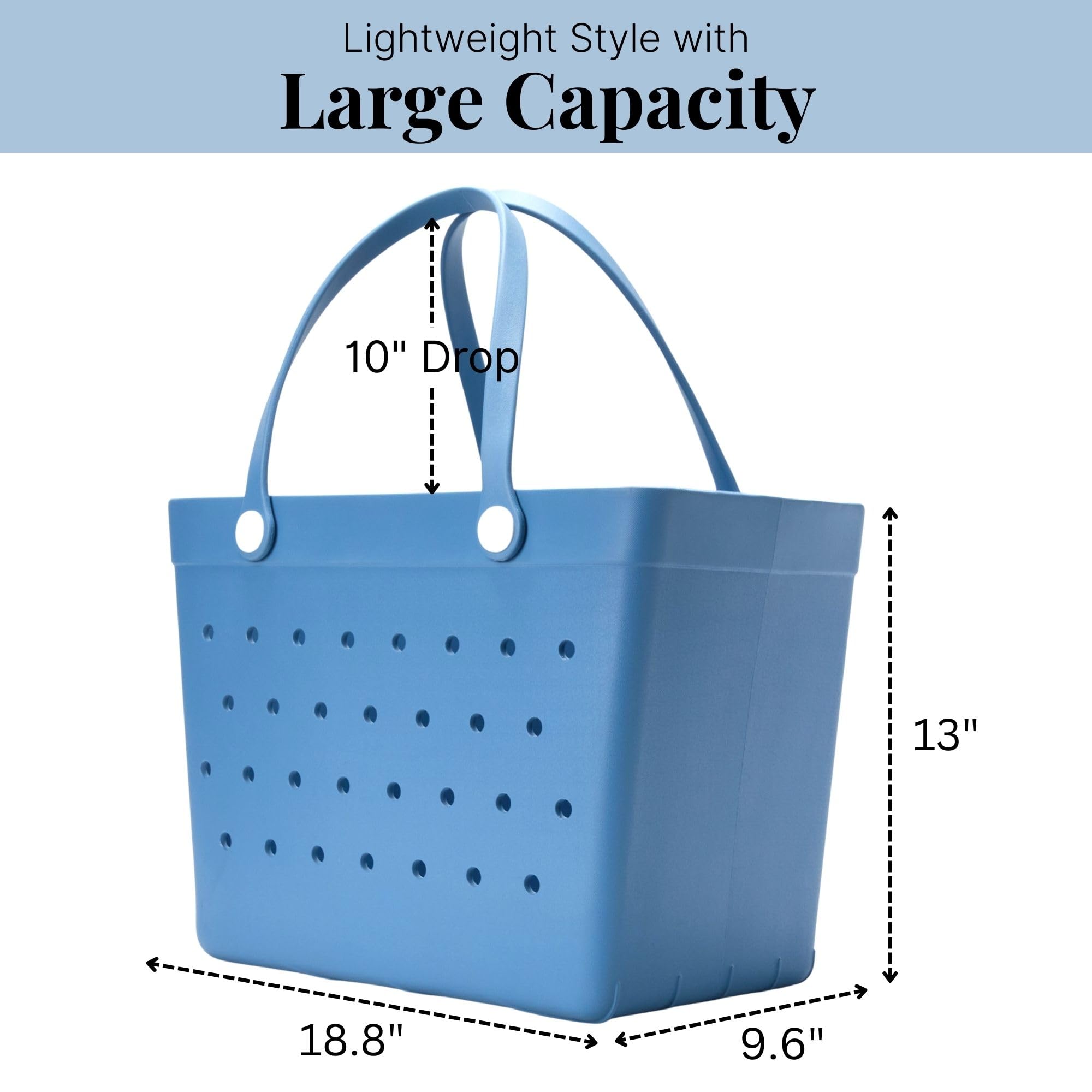 Baggallini Breeze Tote - 9"x18" Lightweight Washable Shoulder Bag - EVA Durable Beach Bag - Image 4