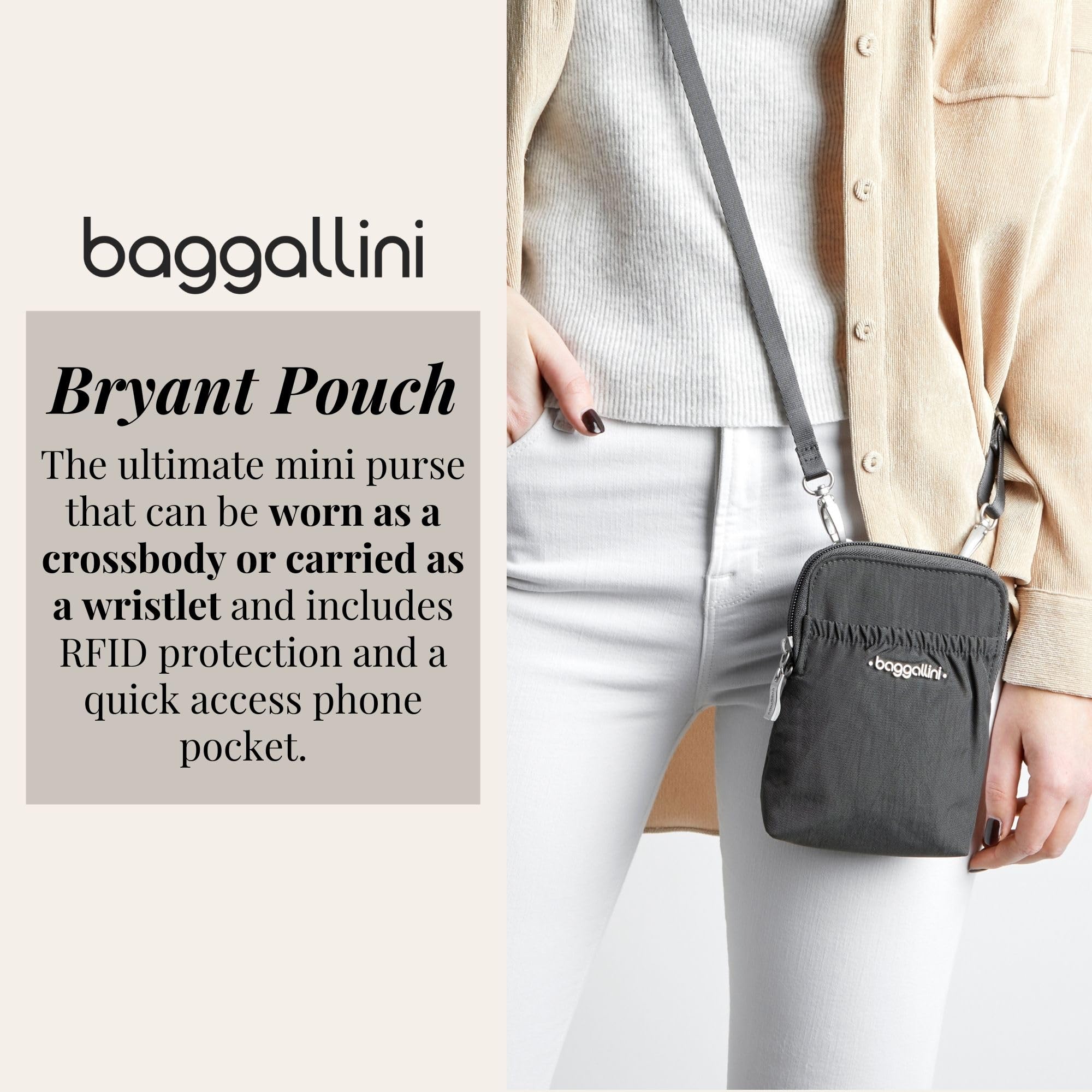 Baggallini Bryant Pouch Small Crossbody Bag for Women - Phone Purse with Crossbody Strap - Lightweight Crossbody Pouch - Image 4