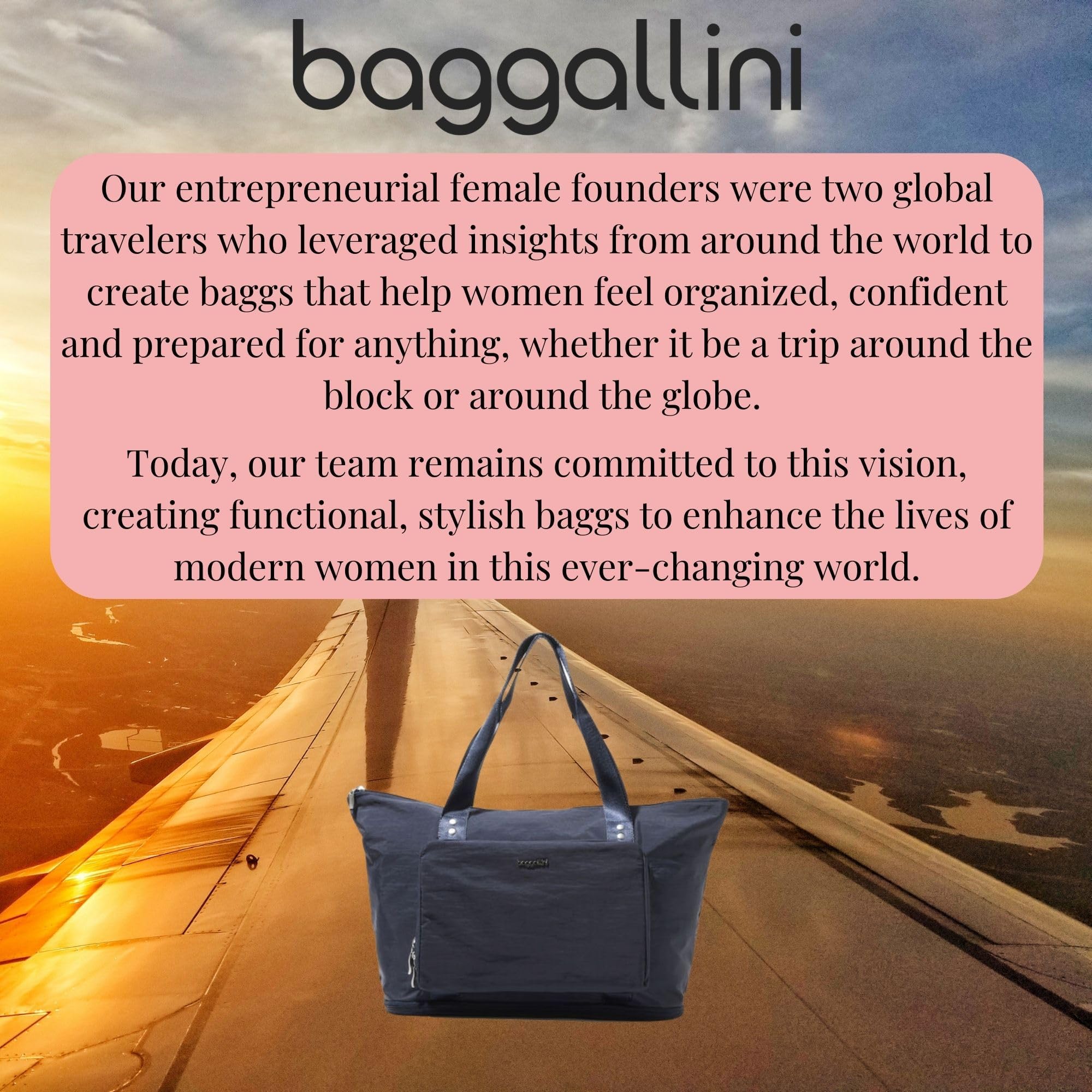 Baggallini Carryall Expandable Lightweight Travel Tote 22" Packable Folding Compact Nylon Washable Weekender w/Luggage Sleeve - Image 7