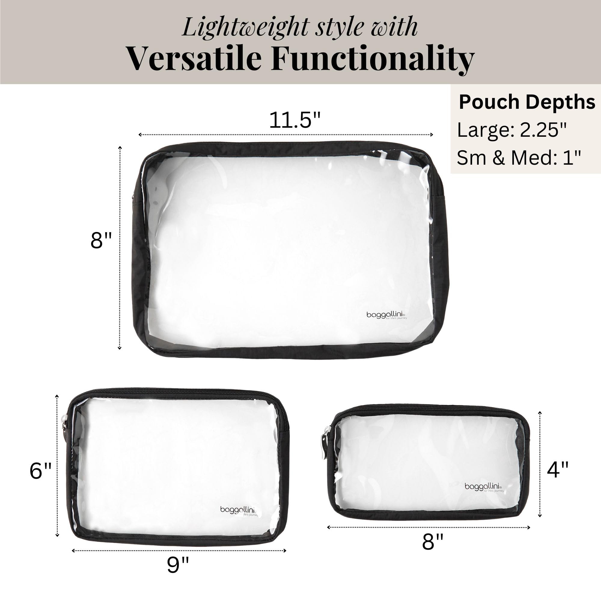 Baggallini Clear Travel Pouches - Image 3