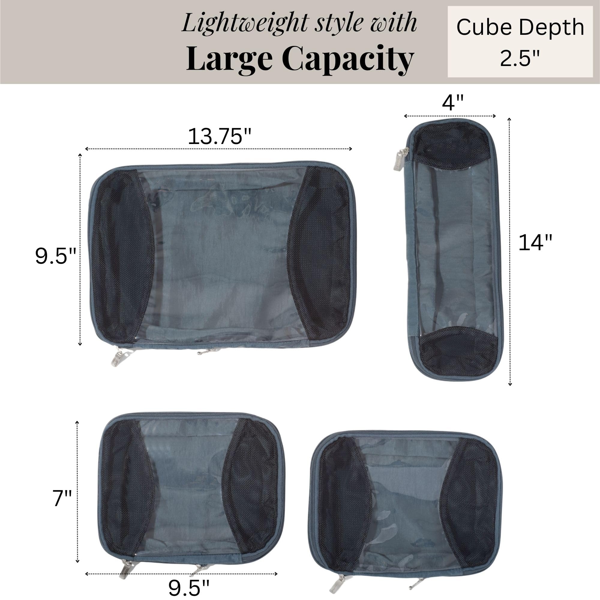 Baggallini Compression Cube 4-piece set - Lightweight Compression Packing Cubes for Travel - Image 4