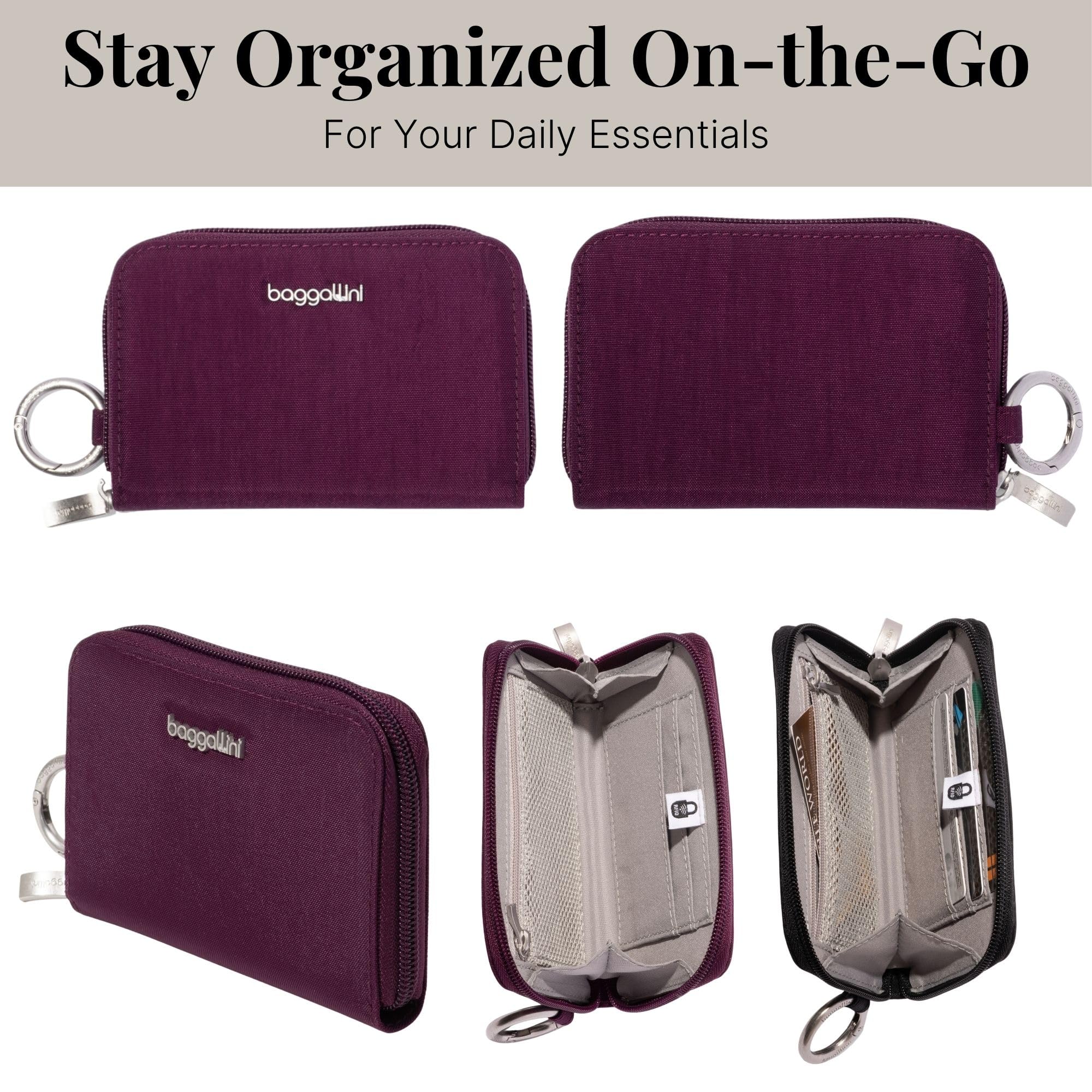 Baggallini Deluxe Card Case - Lightweight 5.5"x3.3" RFID Protected Womens Wallet Card Holder - Image 4