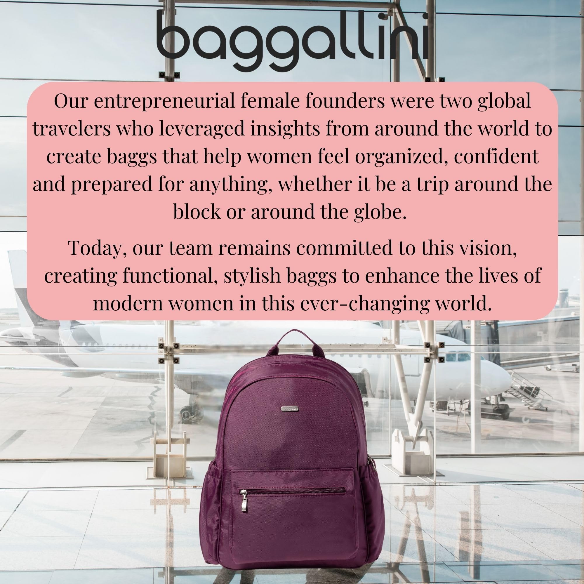 Baggallini Essential Laptop Backpack - 16x12 Inch Travel Backpack with 16" Laptop Sleeve - Lightweight Luggage Backpack - Image 5