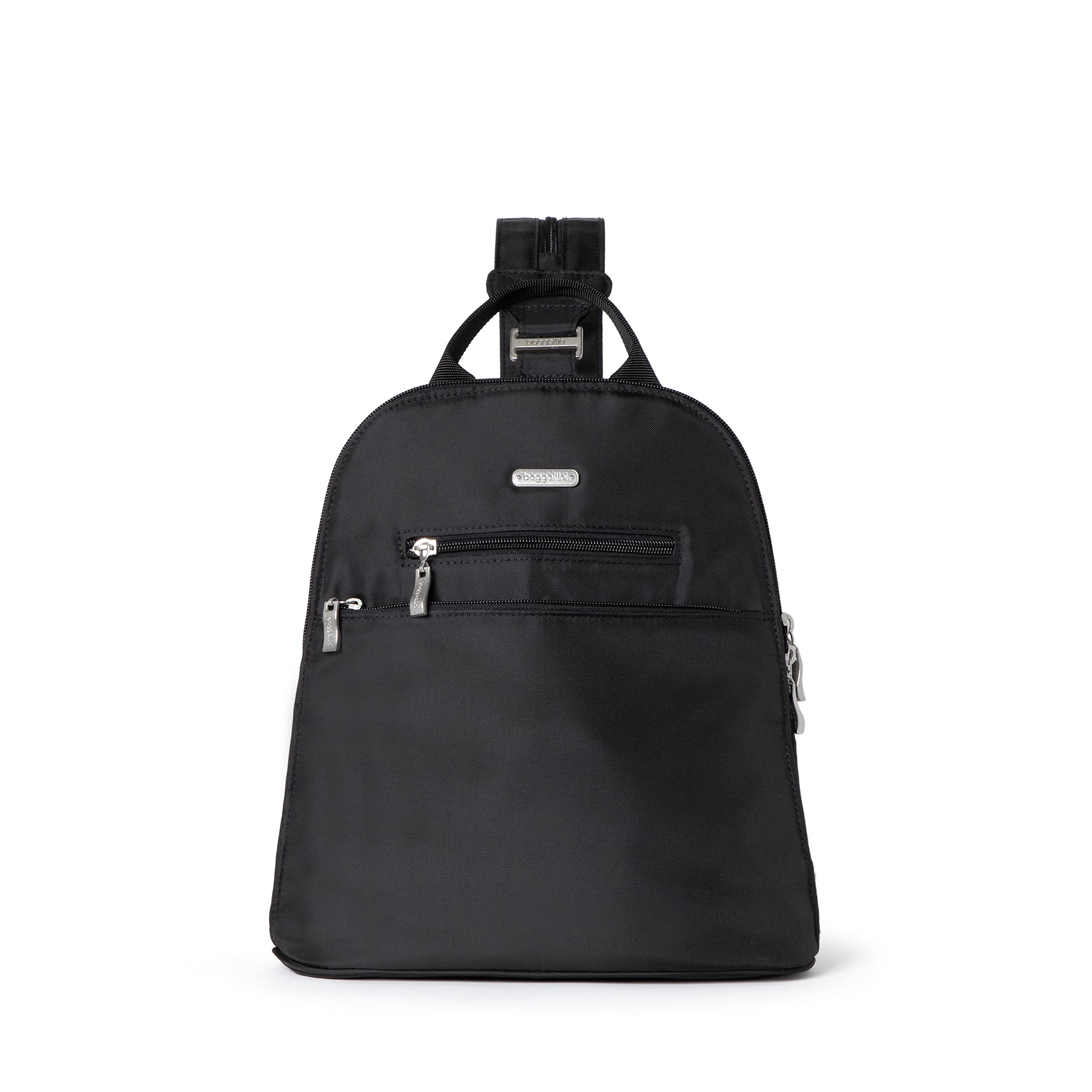 Baggallini Essential Mini Backpack Purse for Women - Built-in RFID Card Holder - Convertible Sling Bag with Adjustable Shoulder Strap