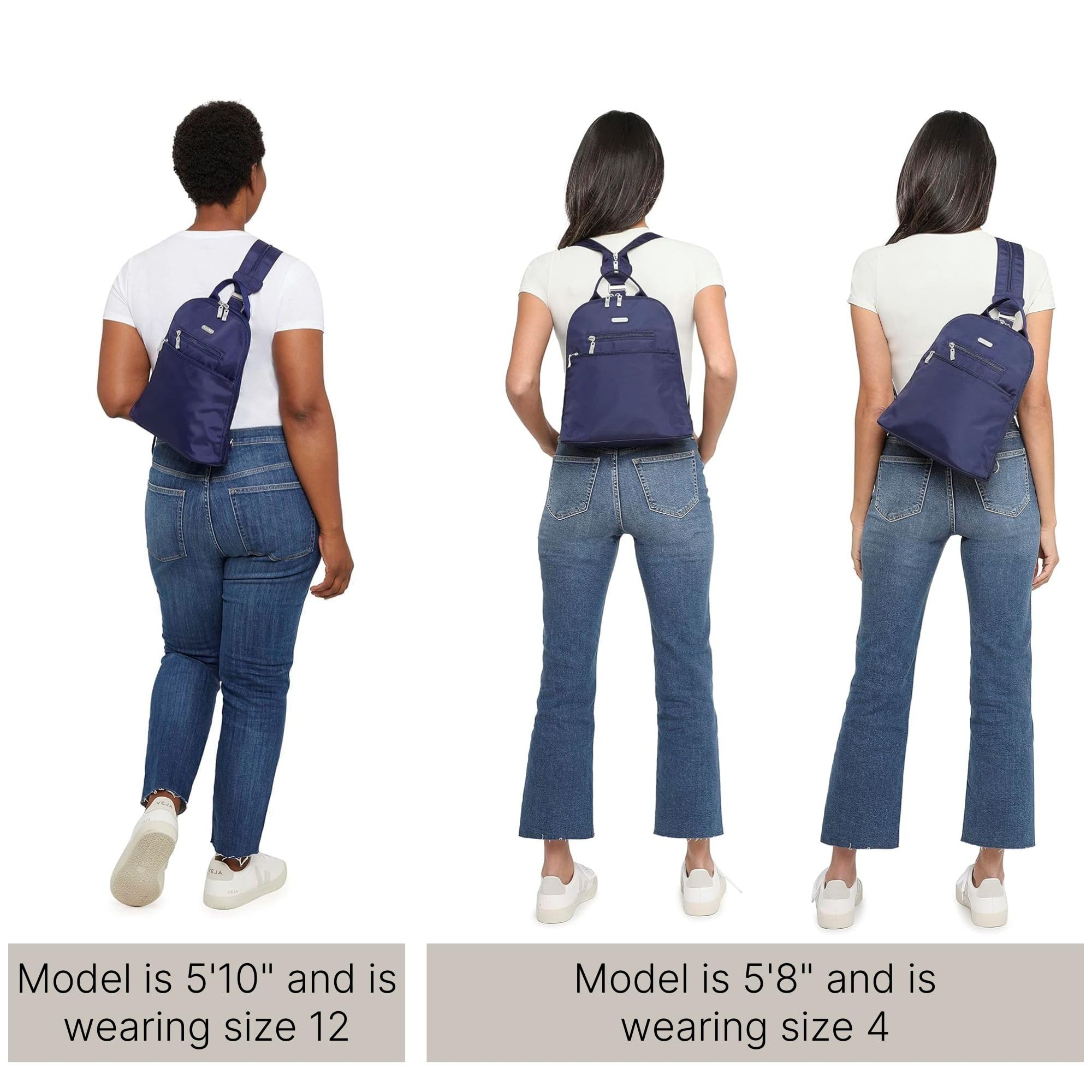 Baggallini Essential Mini Backpack Purse for Women - Built-in RFID Card Holder - Convertible Sling Bag with Adjustable Shoulder Strap - Image 5