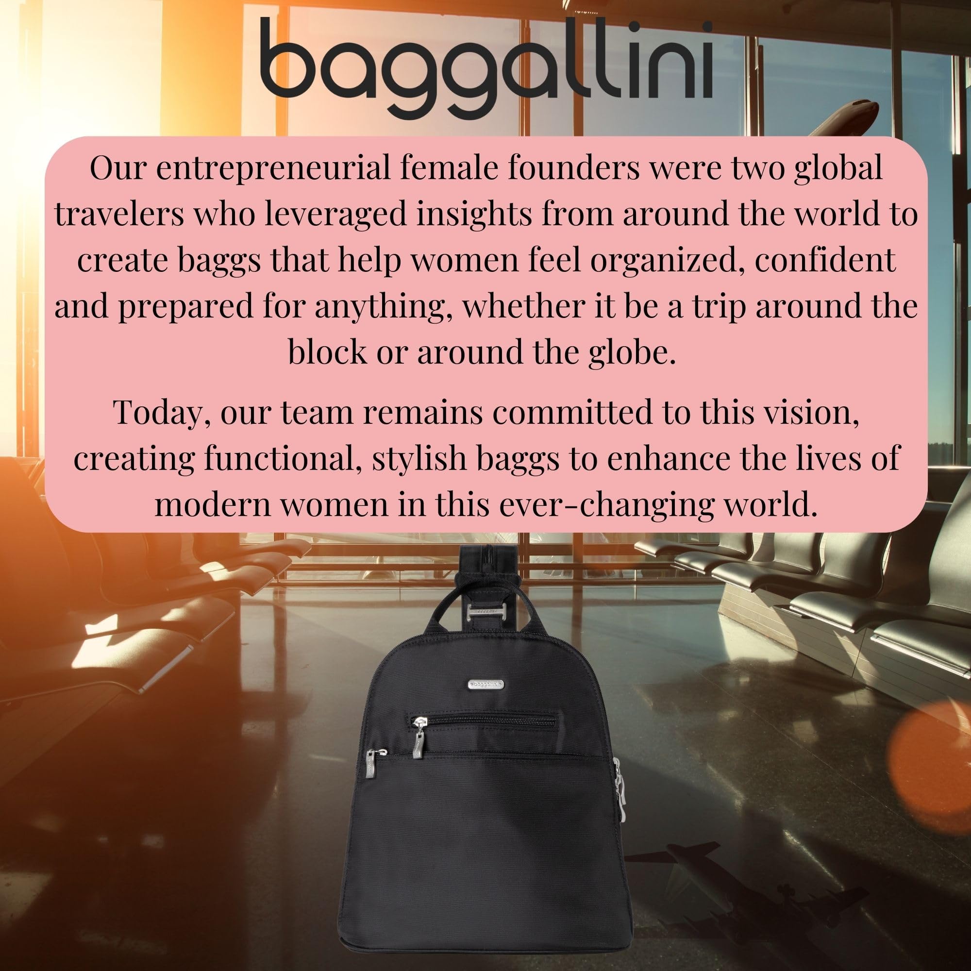 Baggallini Essential Mini Backpack Purse for Women - Built-in RFID Card Holder - Convertible Sling Bag with Adjustable Shoulder Strap - Image 7