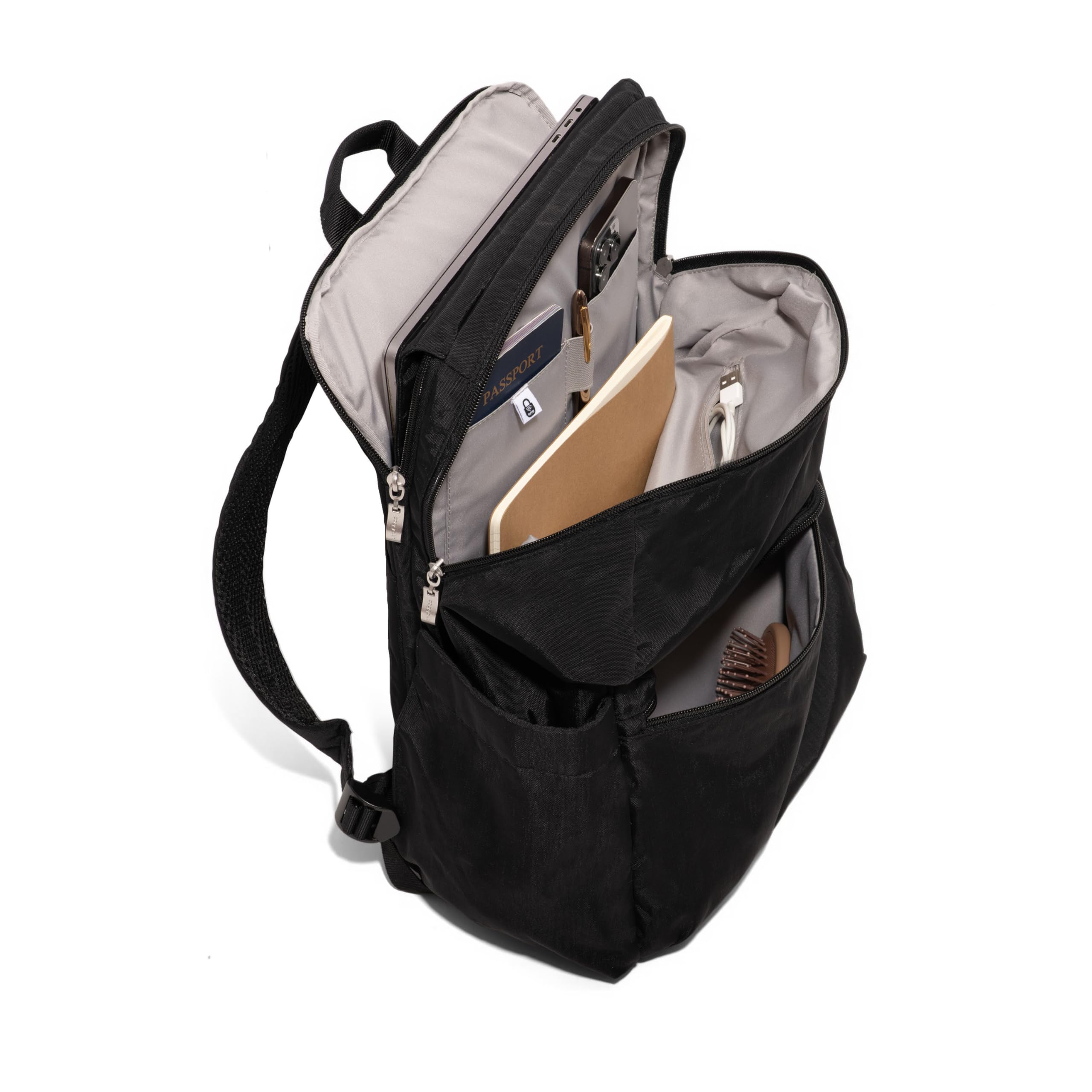 Baggallini Flap Laptop Backpack - 15"x11" Lightweight Work Travel Bag w/Luggage Sleeve & RFID - Image 10