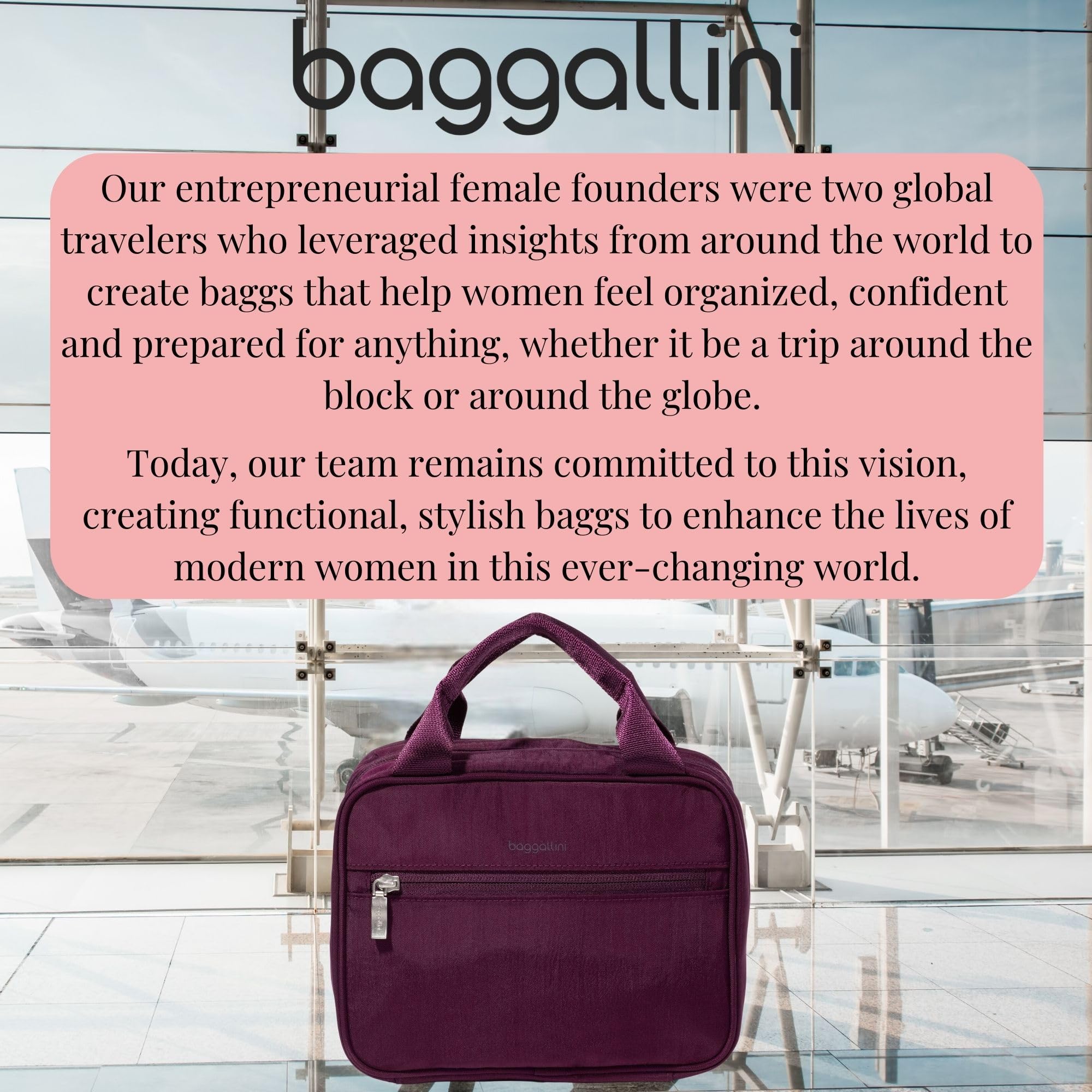 Baggallini Hanging Travel Toiletry Kit - Lightweight 6x10 Inch Makeup Bag - Image 5