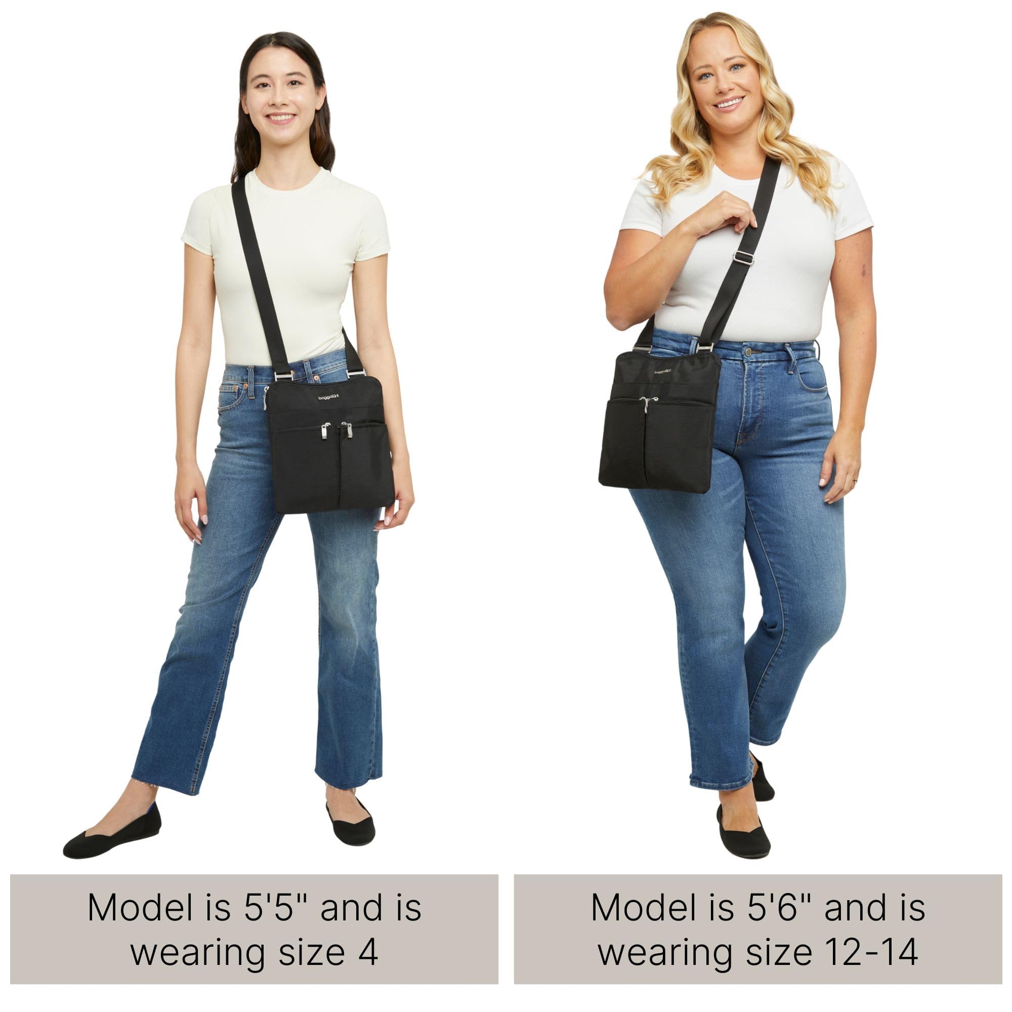 Baggallini Horizon Crossbody Bags for Women 10x10.5 Lightweight Water-Resistant Nylon RFID Purse Handbag w/Wristlet Included - Image 6