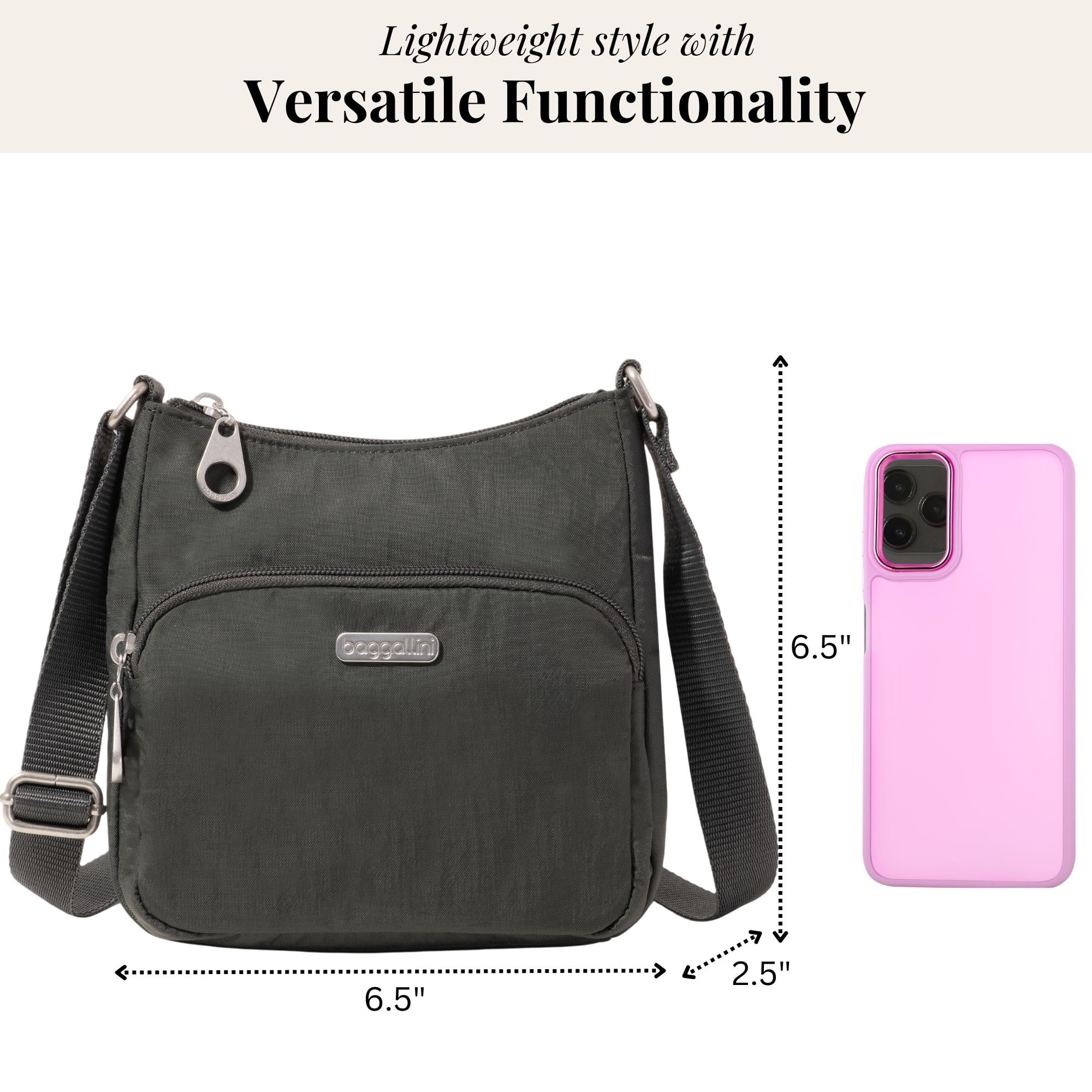 Baggallini Joey Bagg - Lightweight 6.5"x6.5" Crossbody Travel Handbag - Image 3