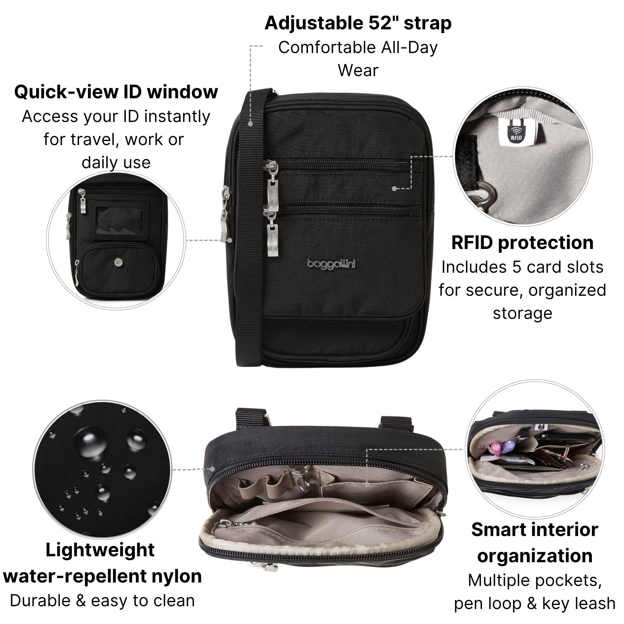 Baggallini Journey Crossbody Bags for Women 9x6 Small Lightweight Travel Handbag W/RFID - Image 4