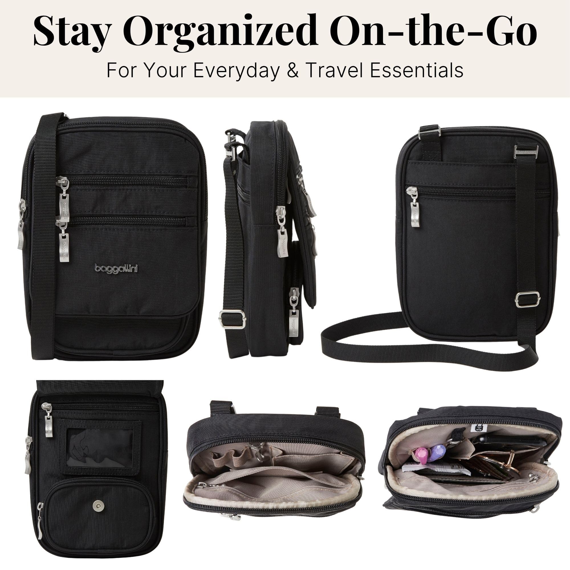 Baggallini Journey Crossbody Bags for Women 9x6 Small Lightweight Travel Handbag W/RFID - Image 7