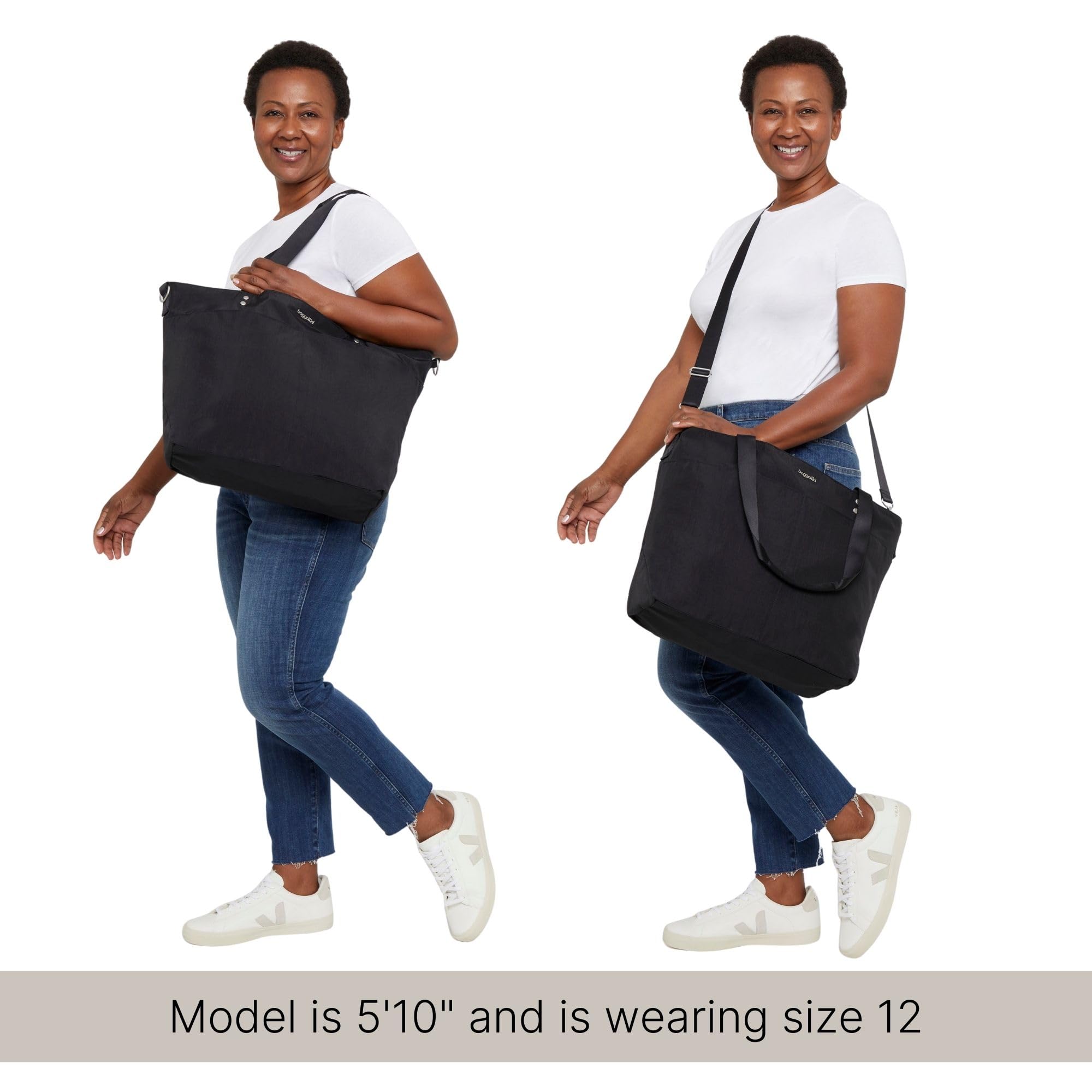Baggallini Large Carryall Tote - Lightweight Nylon Zipper Top Weekender Travel Beach Bag w/Luggage Sleeve - Image 5