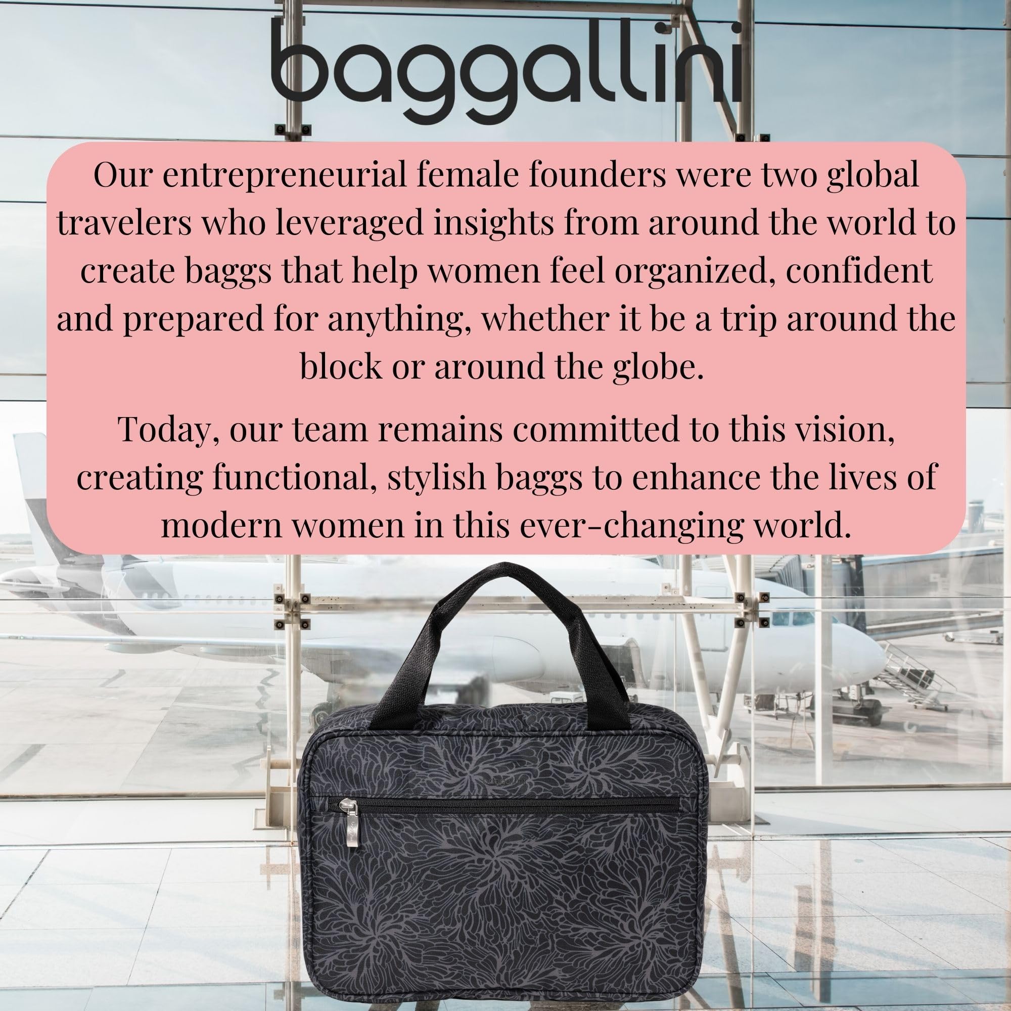 Baggallini Large Hanging Travel Toiletry Kit - Lightweight 8x11 Inch Makeup Bag - Image 5
