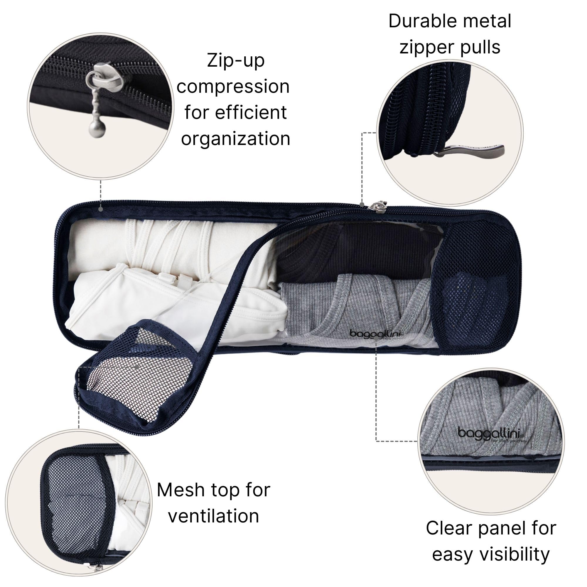 Baggallini Long Compression Cube - Lightweight Compression Packing Cube for Travel - Image 3
