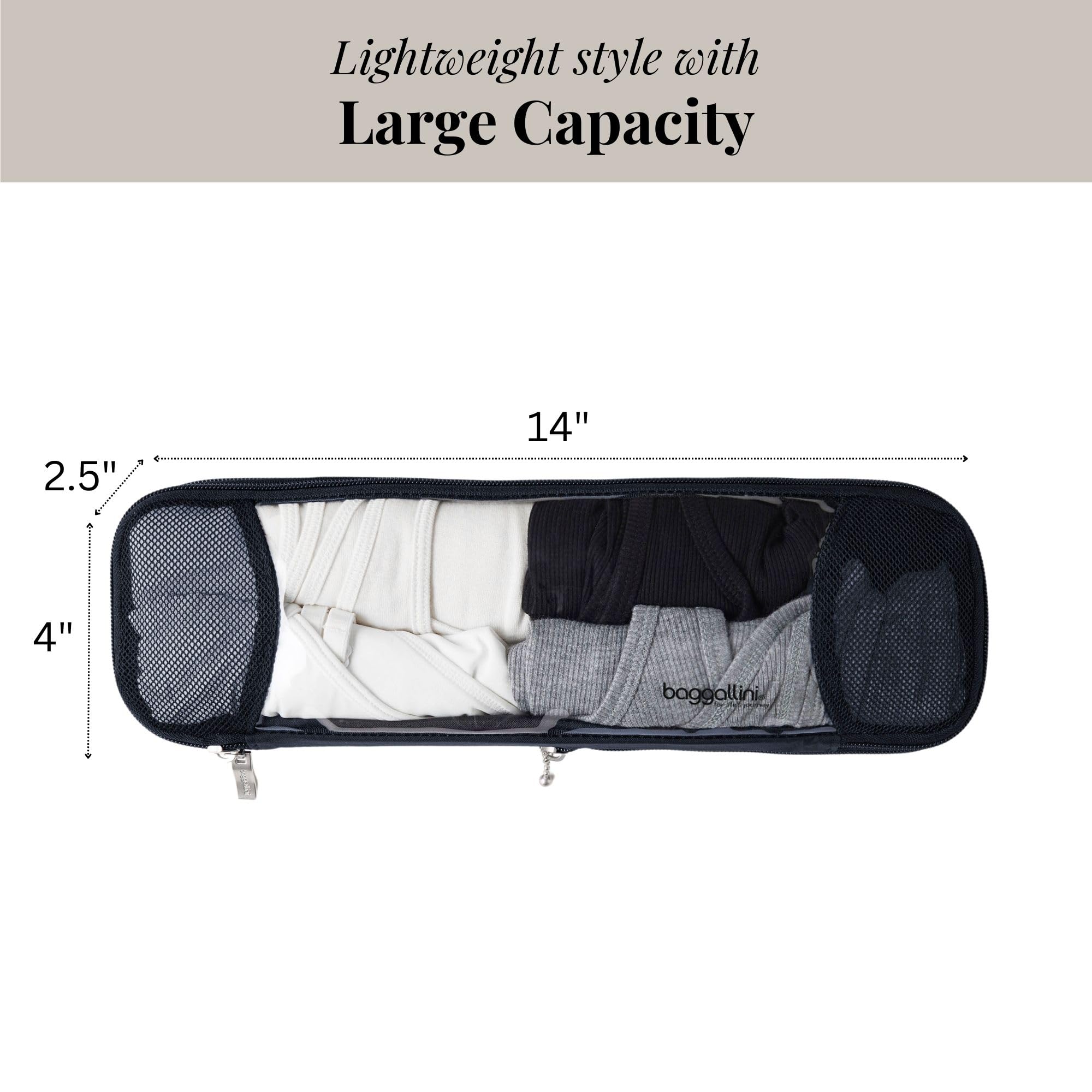 Baggallini Long Compression Cube - Lightweight Compression Packing Cube for Travel - Image 4