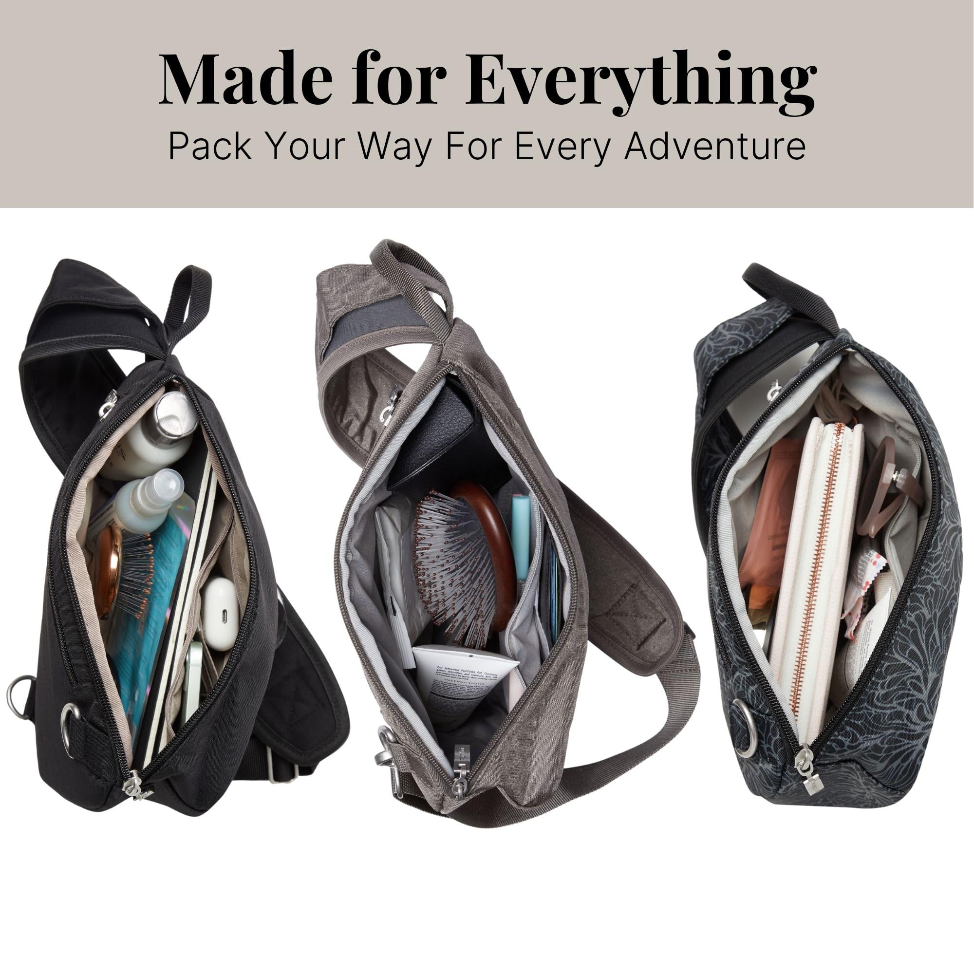 Baggallini Medium Sling Backpack - 9"x11" Lightweight Sling Bag with Convertible Adjustable Shoulder Strap - Image 7