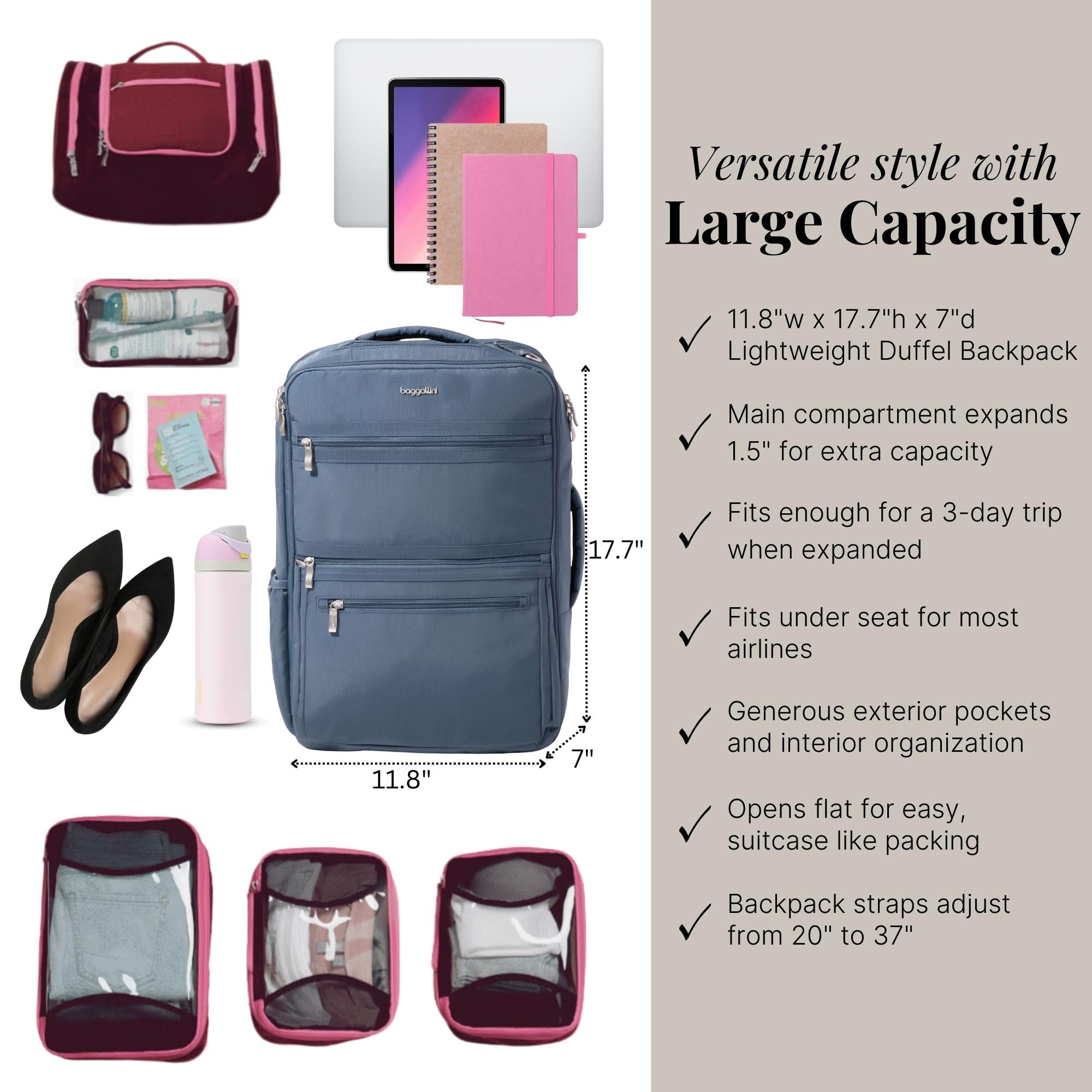 Baggallini Modern Convertible Travel Backpack - Image 4