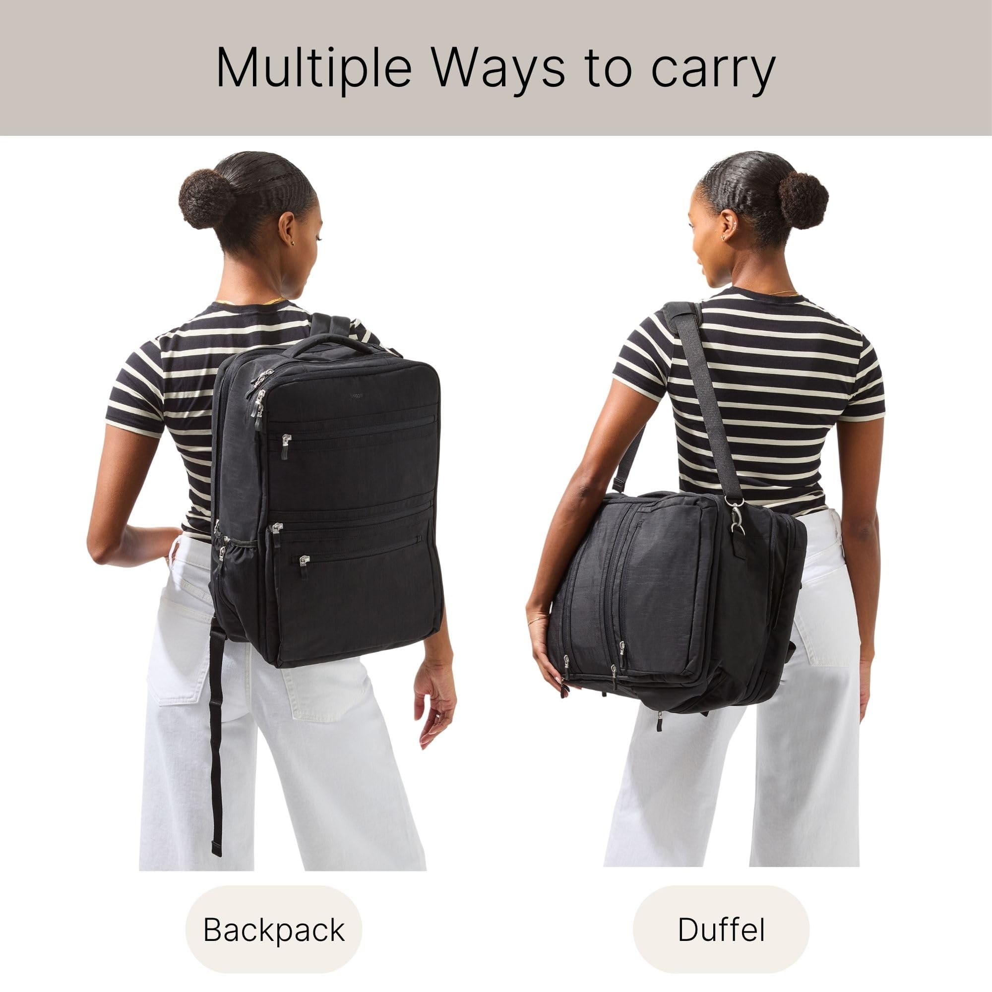 Baggallini Modern Convertible Travel Backpack - Lightweight 11.8"x17.7"x 8.5" Duffel Weekender w/Laptop Pocket - Image 5