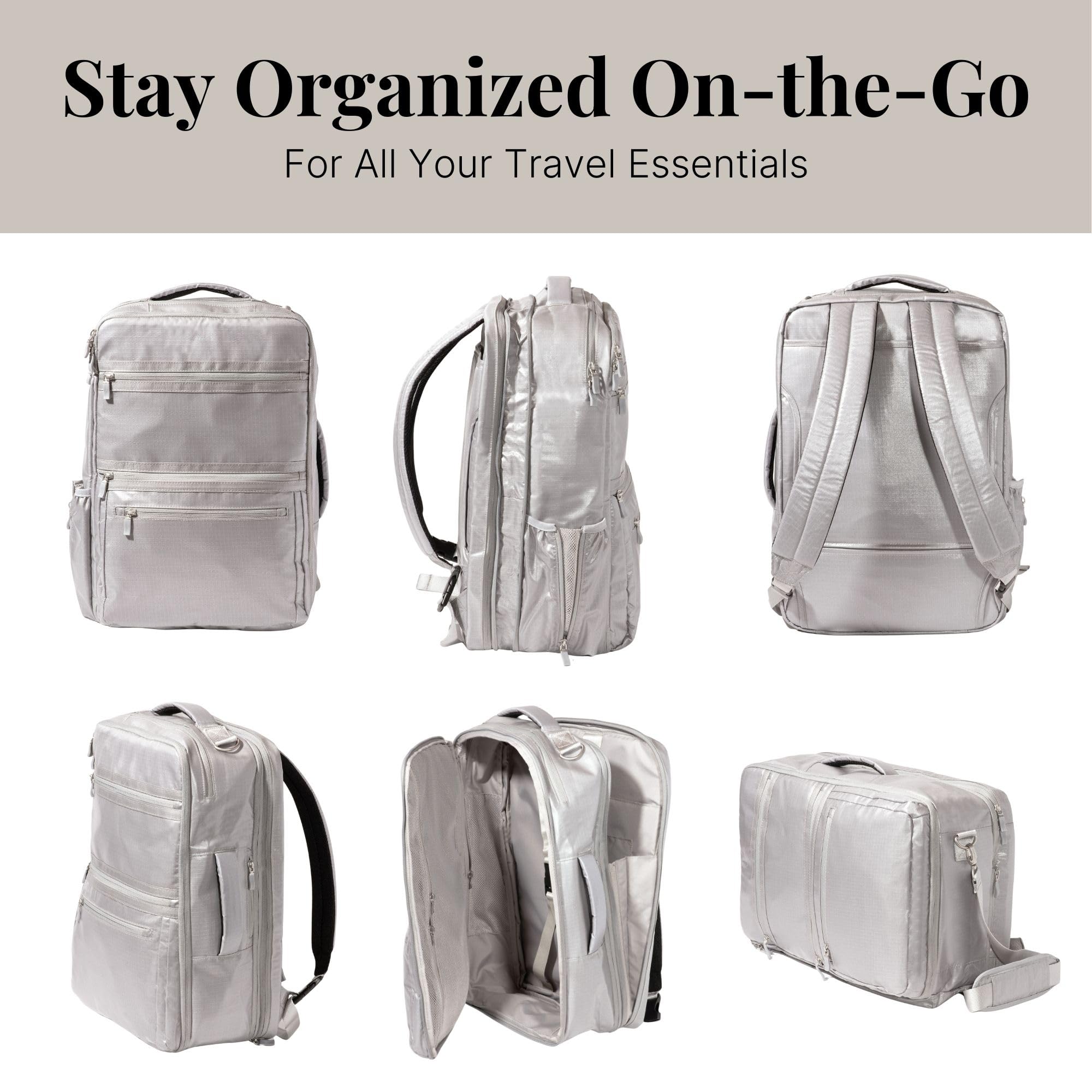 Baggallini Modern Convertible Travel Backpack - Lightweight 11.8"x17.7"x 8.5" Duffel Weekender w/Laptop Pocket - Image 6