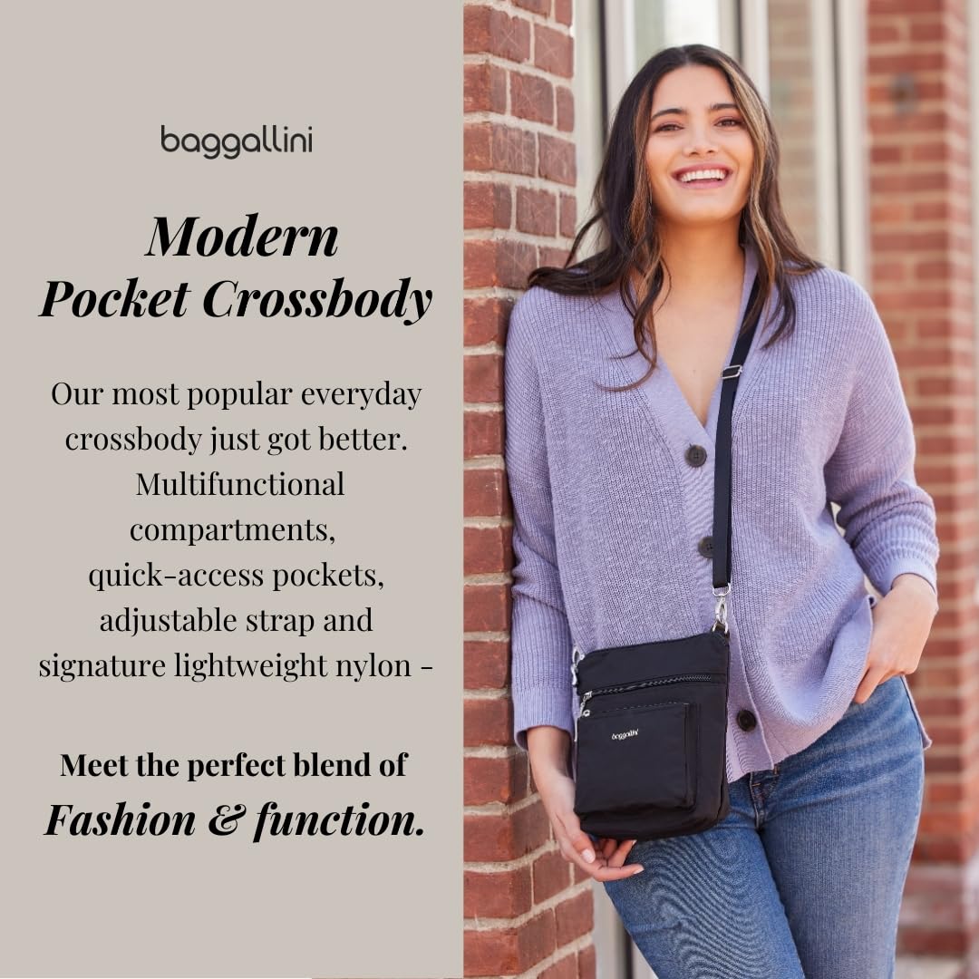 Baggallini Modern Pocket Crossbody Bag for Women, 8.5"x8.5" Handbag Purse with RFID, Lightweight Water-Resistant - Image 3