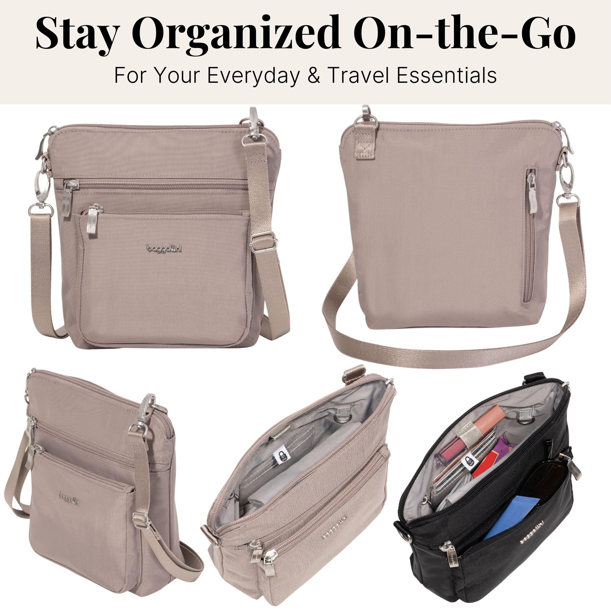 Baggallini Modern Pocket Crossbody Bag w/EMF Blocking Pocket - Lightweight 8.8"x8.5" Handbag Purse with RFID - Image 6