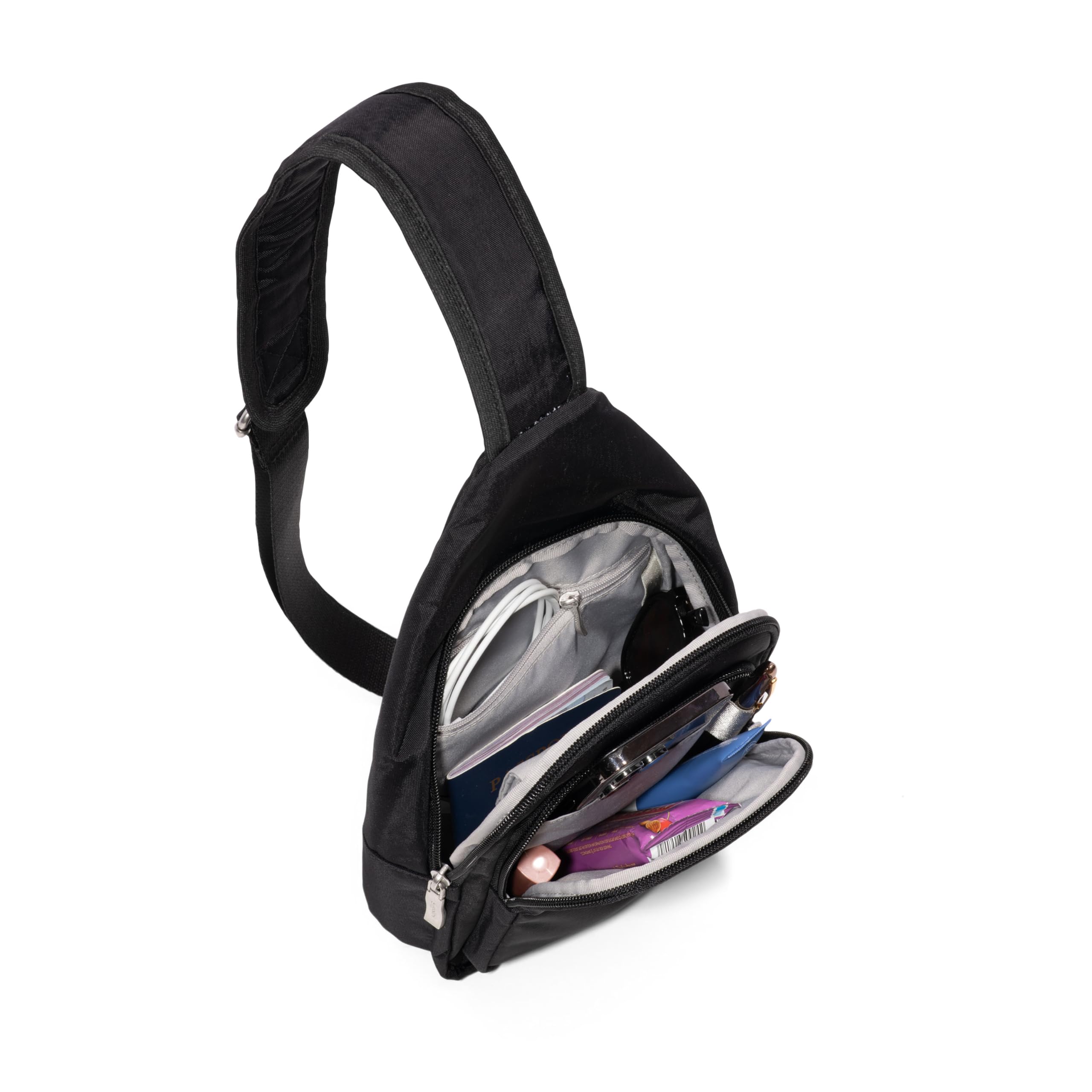 Baggallini Modern Sling Bag w/EMF Blocking Pouch - Lightweight 12"x7" Crossbody Sling Backpack w/RFID Protection - Image 11