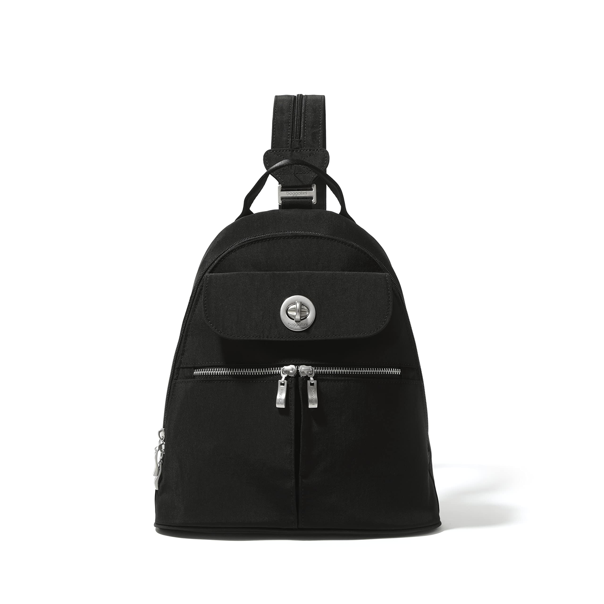 Baggallini Naples Convertible Backpack - Travel Sling Crossbody - 12" Nylon Handbag w/RFID & Padded Tablet Sleeve