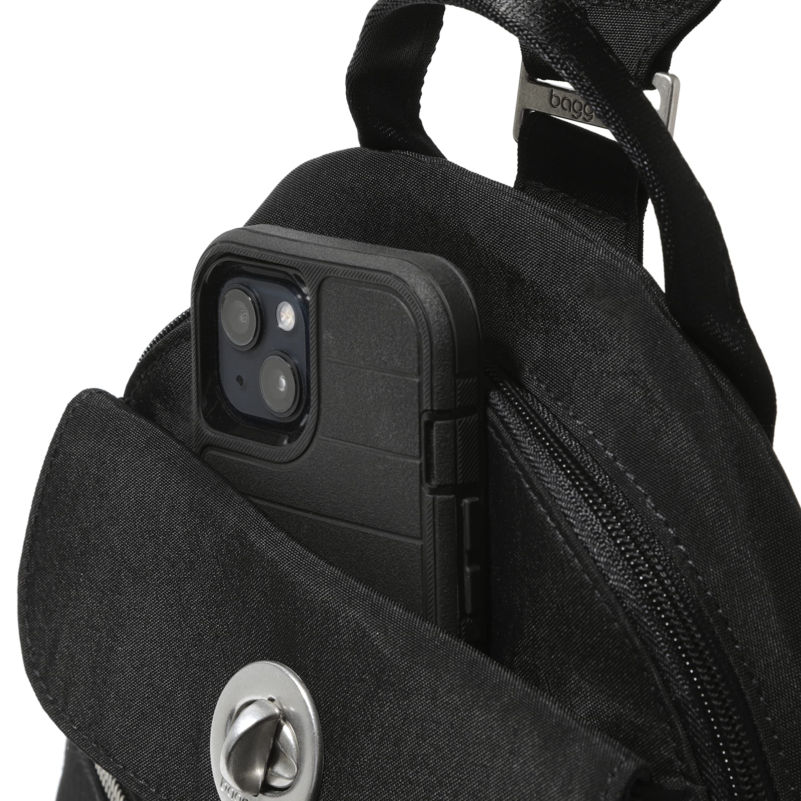 Baggallini Naples Convertible Backpack - Travel Sling Crossbody - 12" Nylon Handbag w/RFID & Padded Tablet Sleeve - Image 10