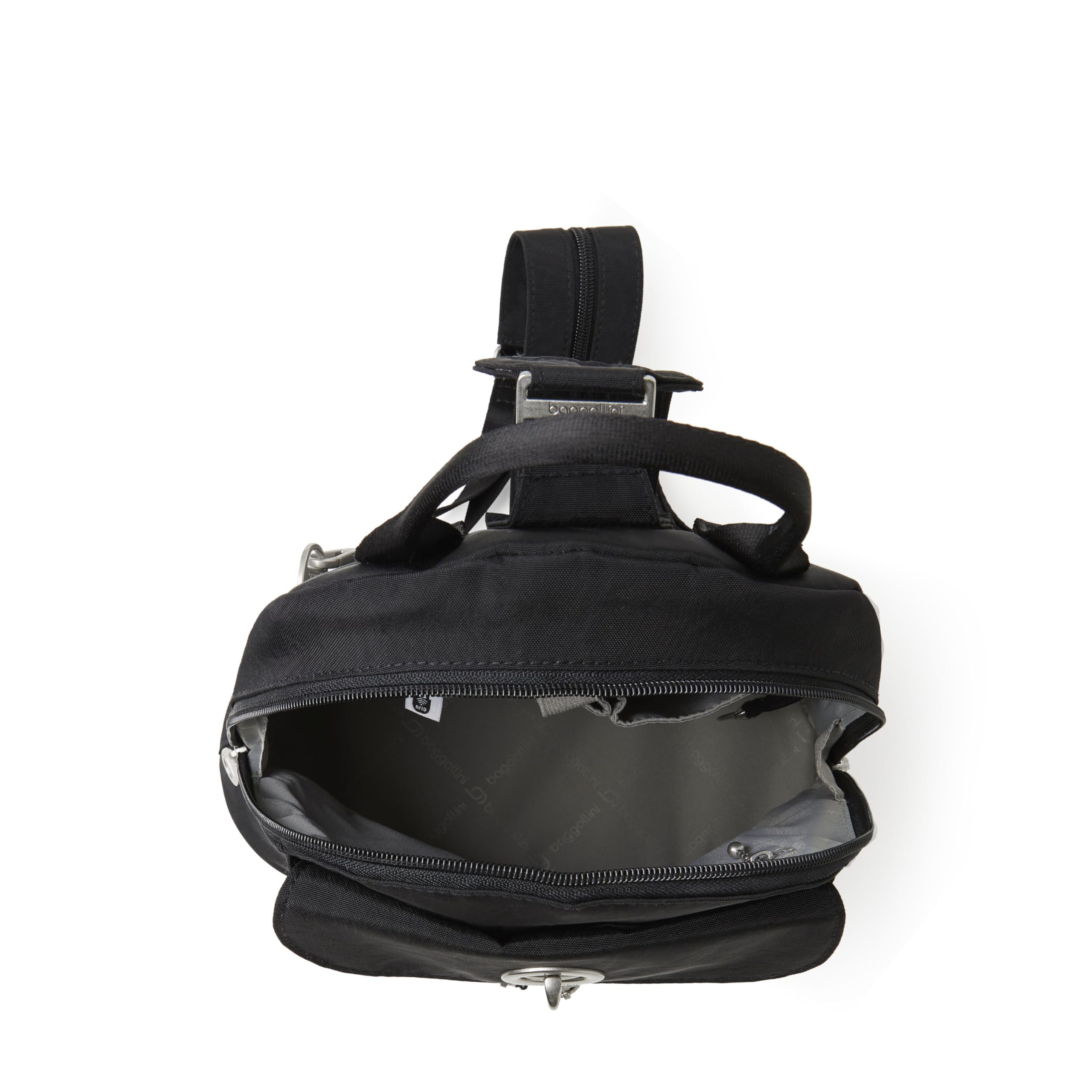 Baggallini Naples Convertible Backpack - Travel Sling Crossbody - 12" Nylon Handbag w/RFID & Padded Tablet Sleeve - Image 11