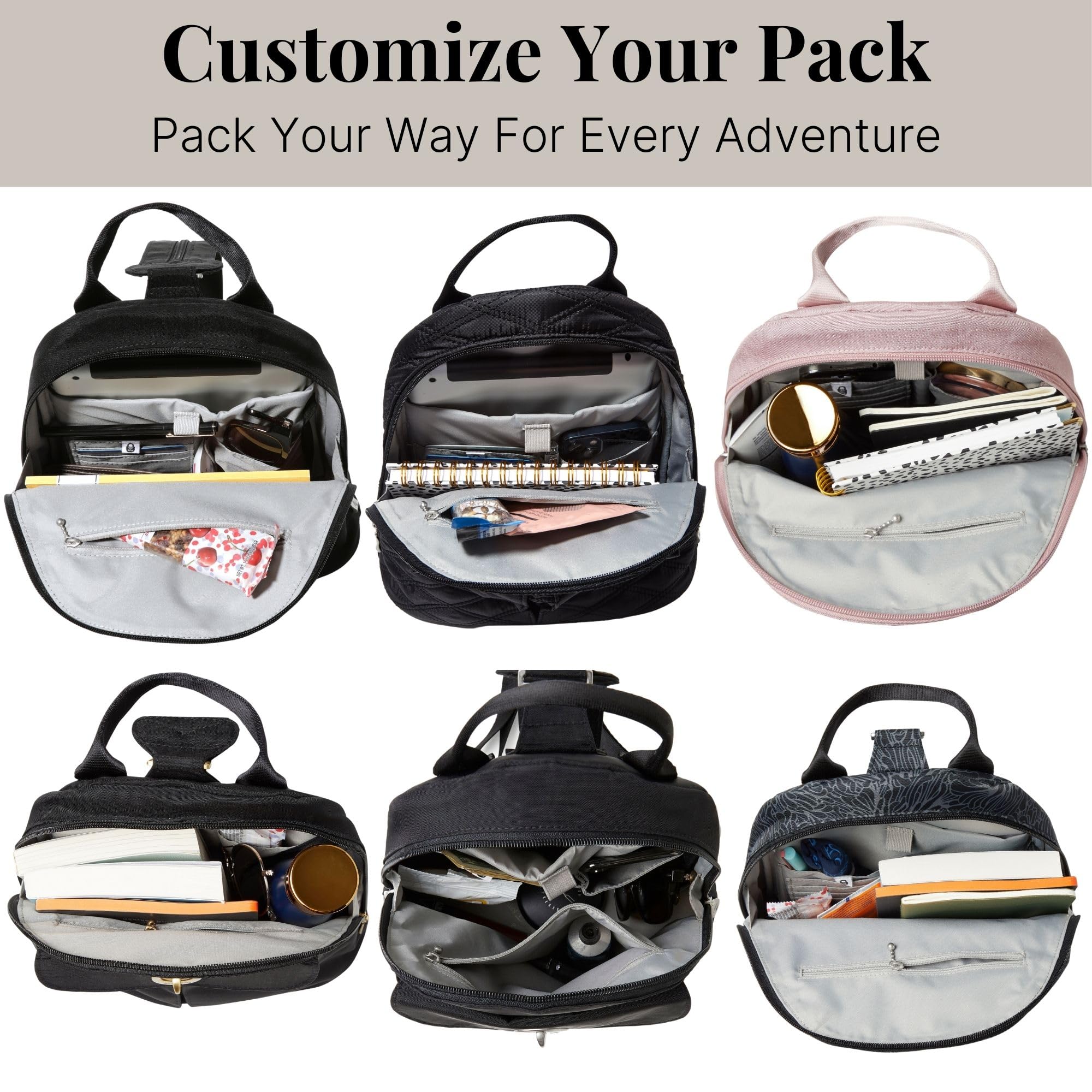 Baggallini Naples Convertible Backpack - Travel Sling Crossbody - 12" Nylon Handbag w/RFID & Padded Tablet Sleeve - Image 7