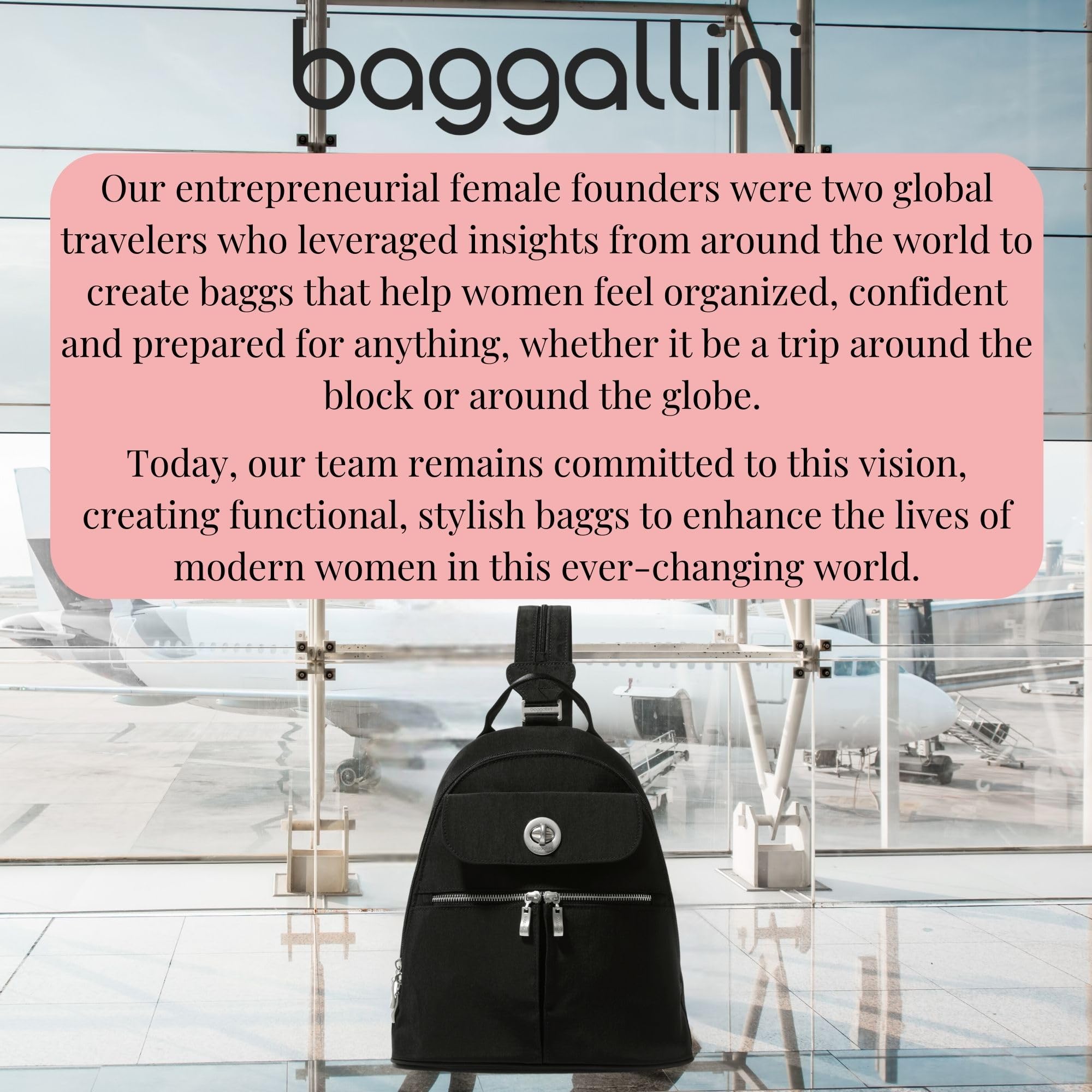 Baggallini Naples Convertible Backpack - Travel Sling Crossbody - 12" Nylon Handbag w/RFID & Padded Tablet Sleeve - Image 8