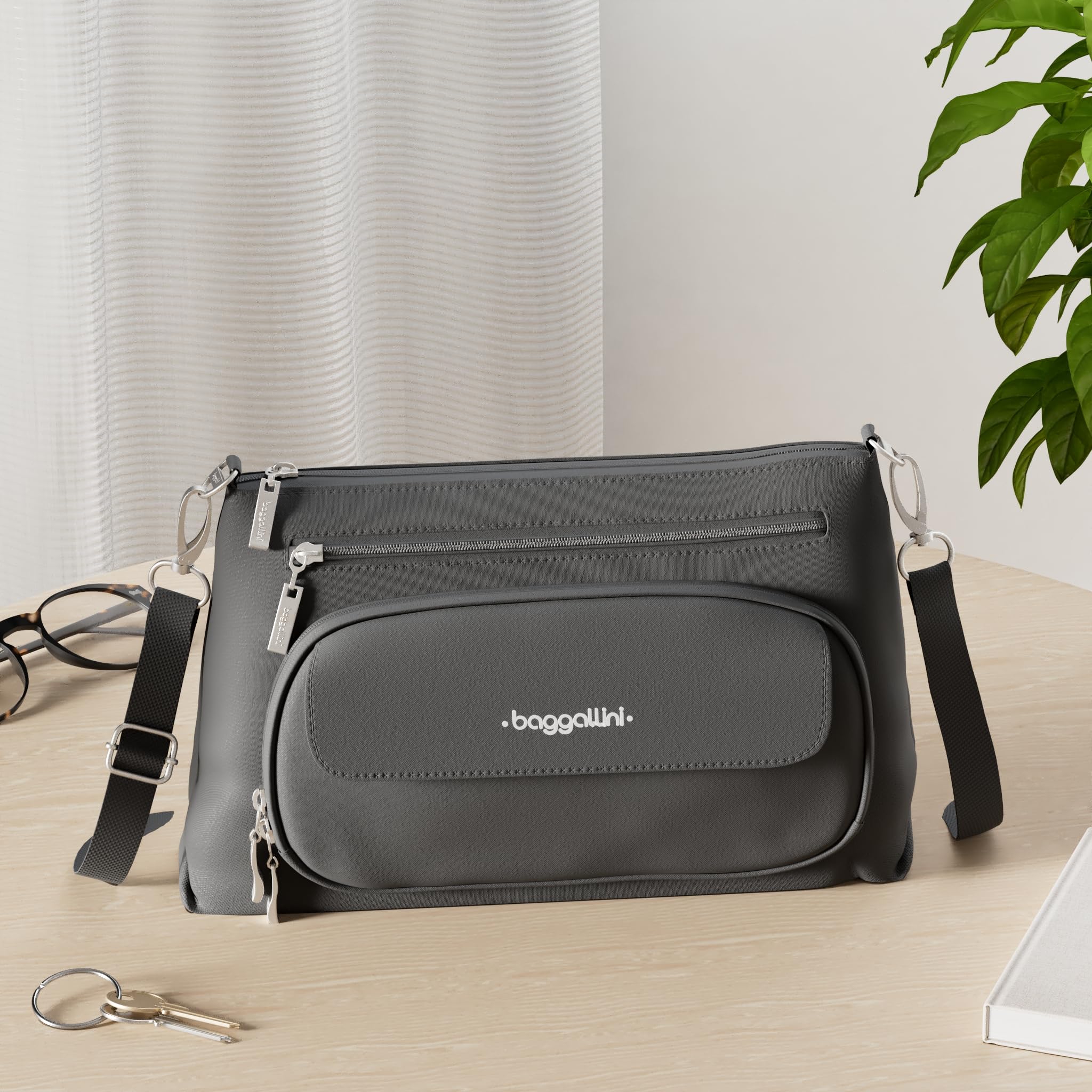 Baggallini Original Everyday 11x7.5 Crossbody Bags Rfid Protected Lightweight Nylon Zippered Travel Purse - Image 2