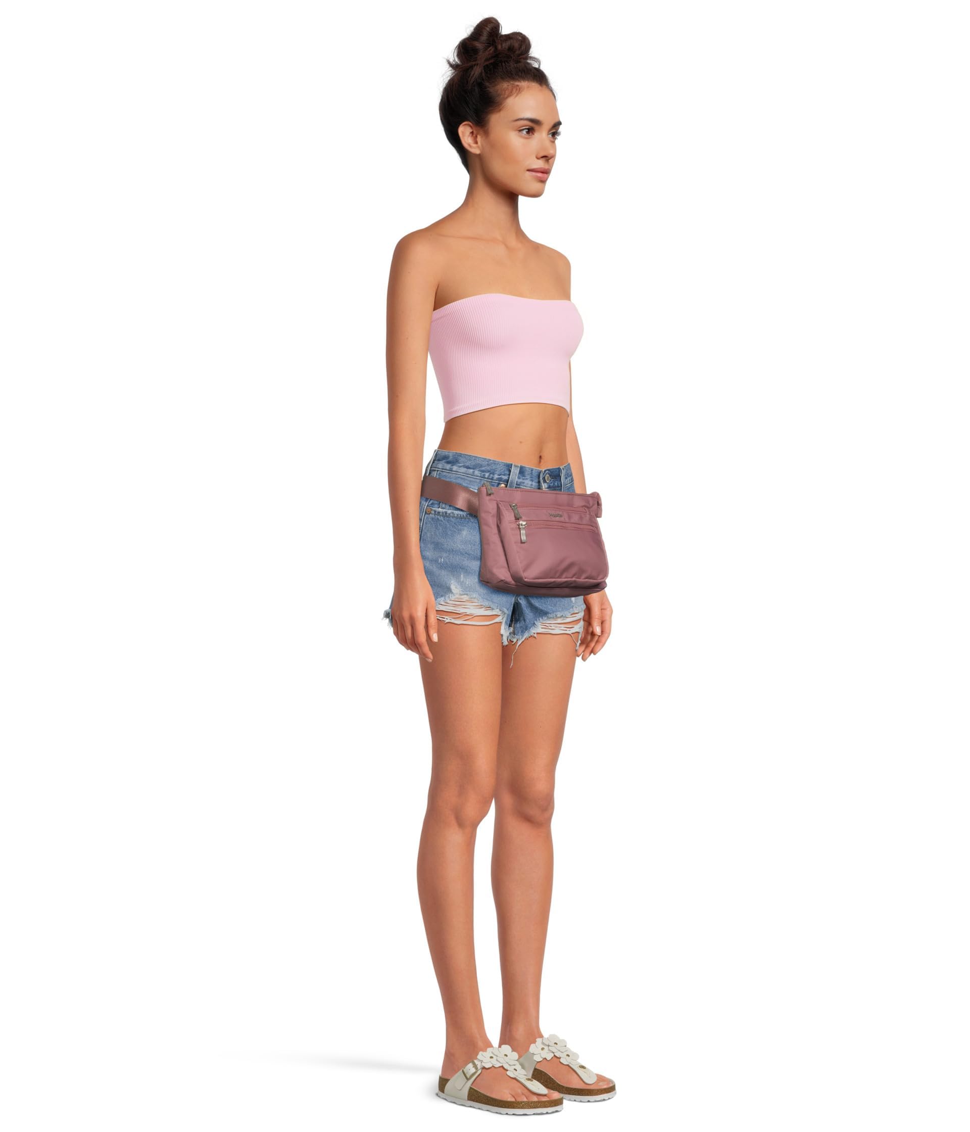 Baggallini Pocket Belt Bag and Crossbody Bag for Women, 11"x6.5" Convertible Crossbody & Fanny Pack w/Replacable Straps - Image 6