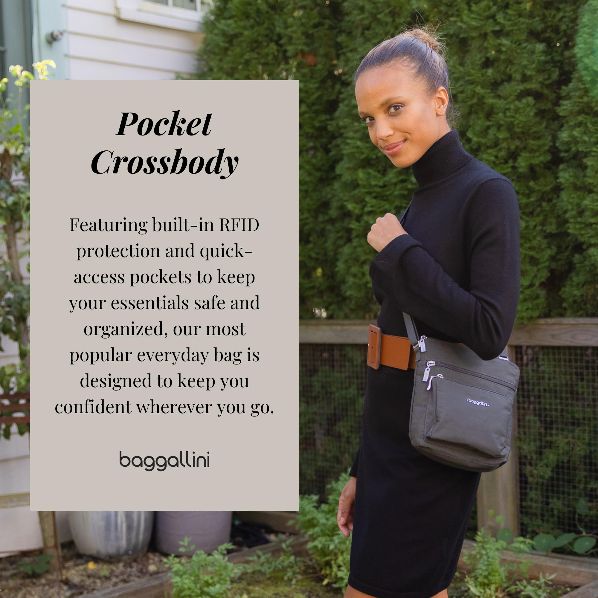Baggallini Pocket Crossbody Bags for Women 8x8 Small Lightweight Durable Water-resistant Travel Purse W/Rfid - Image 2