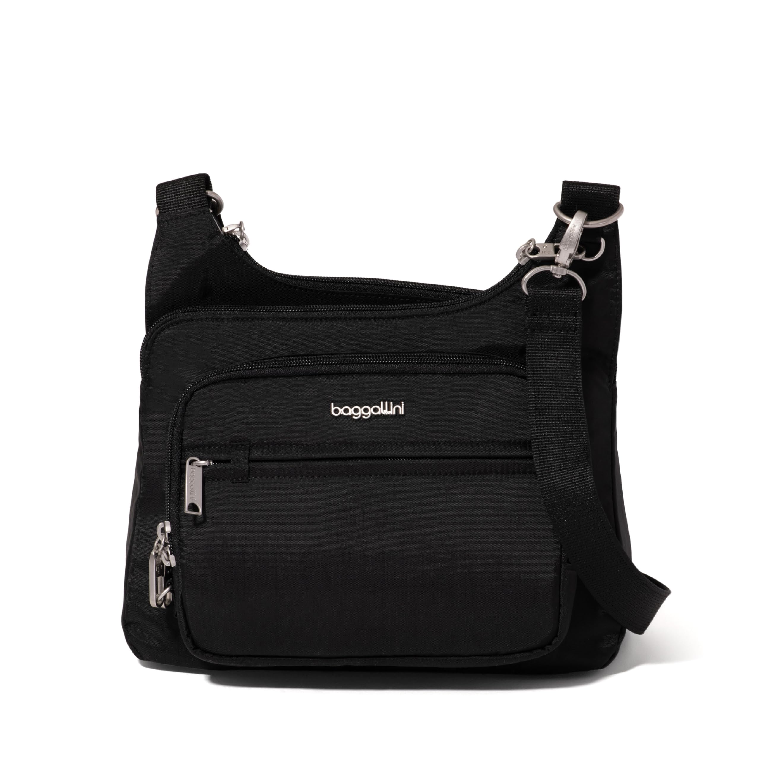 Baggallini Securtex Anti-theft Crossover Crossbody Bag 11”w X 8.5”h, Rfid, Built-in Wallet, Locking Zippers