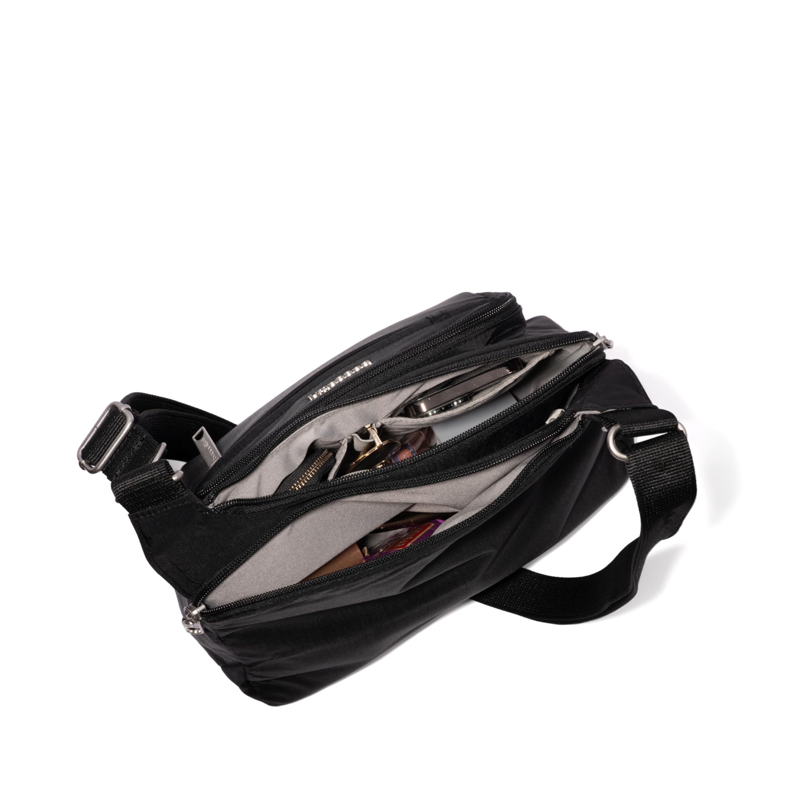 Baggallini Securtex Anti-theft Crossover Crossbody Bag 11”w X 8.5”h, Rfid, Built-in Wallet, Locking Zippers - Image 10