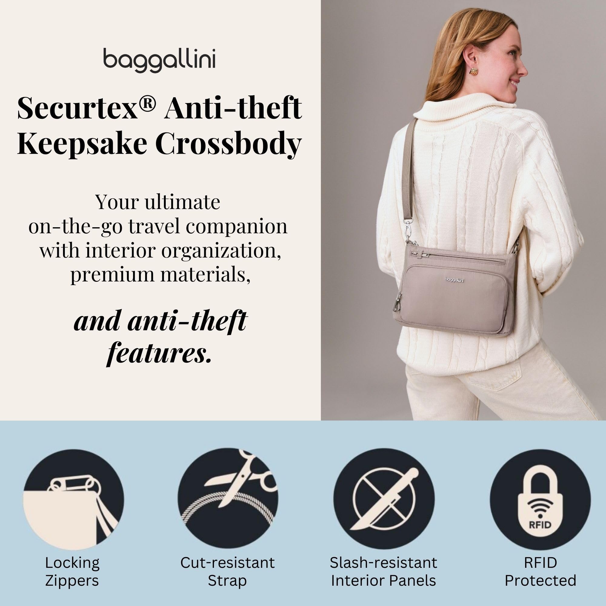 Baggallini Securtex Anti-Theft Keepsake Crossbody - Image 2
