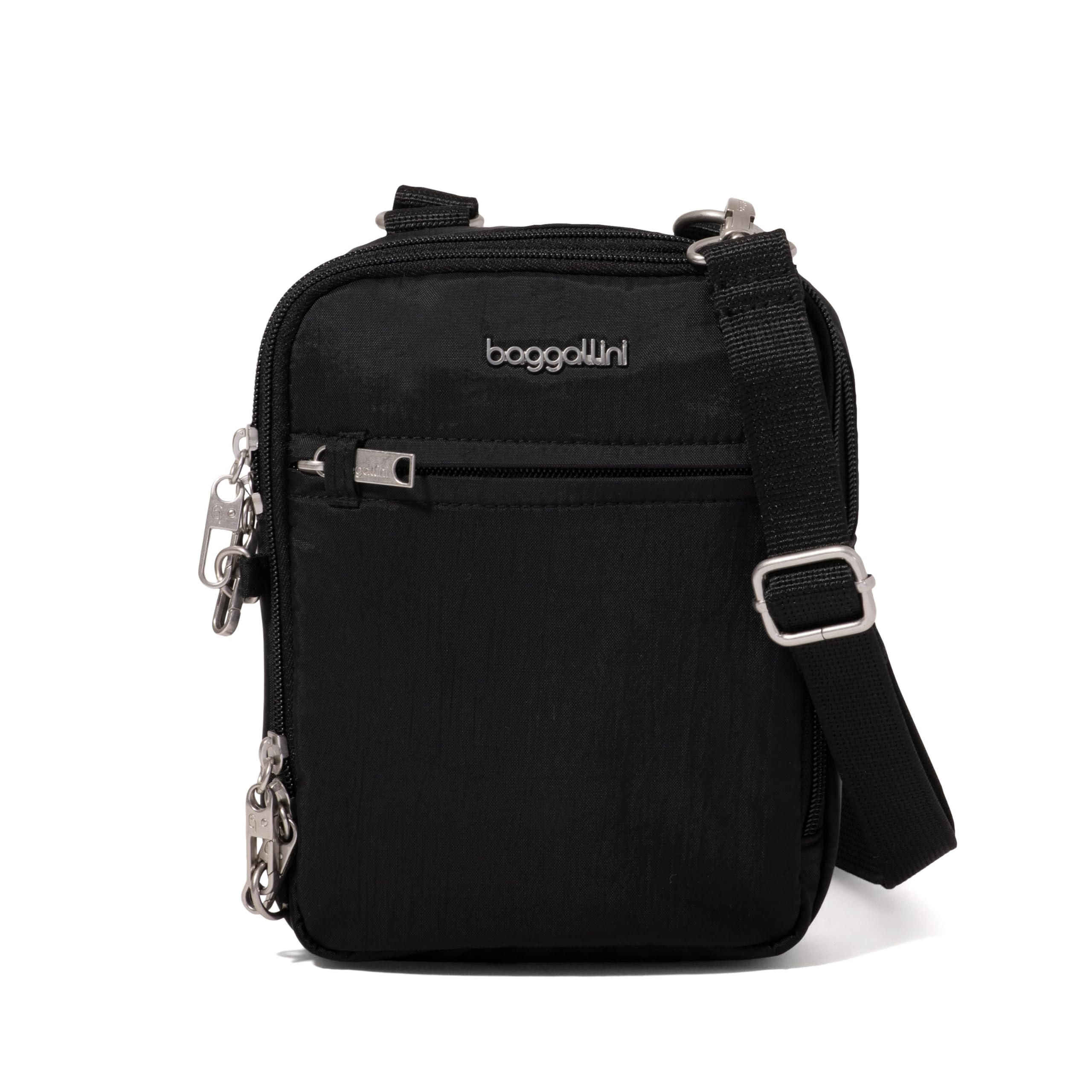 Baggallini Securtex® Anti-theft Mini Everything Crossbody Bag, 6.3"x8.25" Rfid, Locking Zippers & Cut-resistant Strap