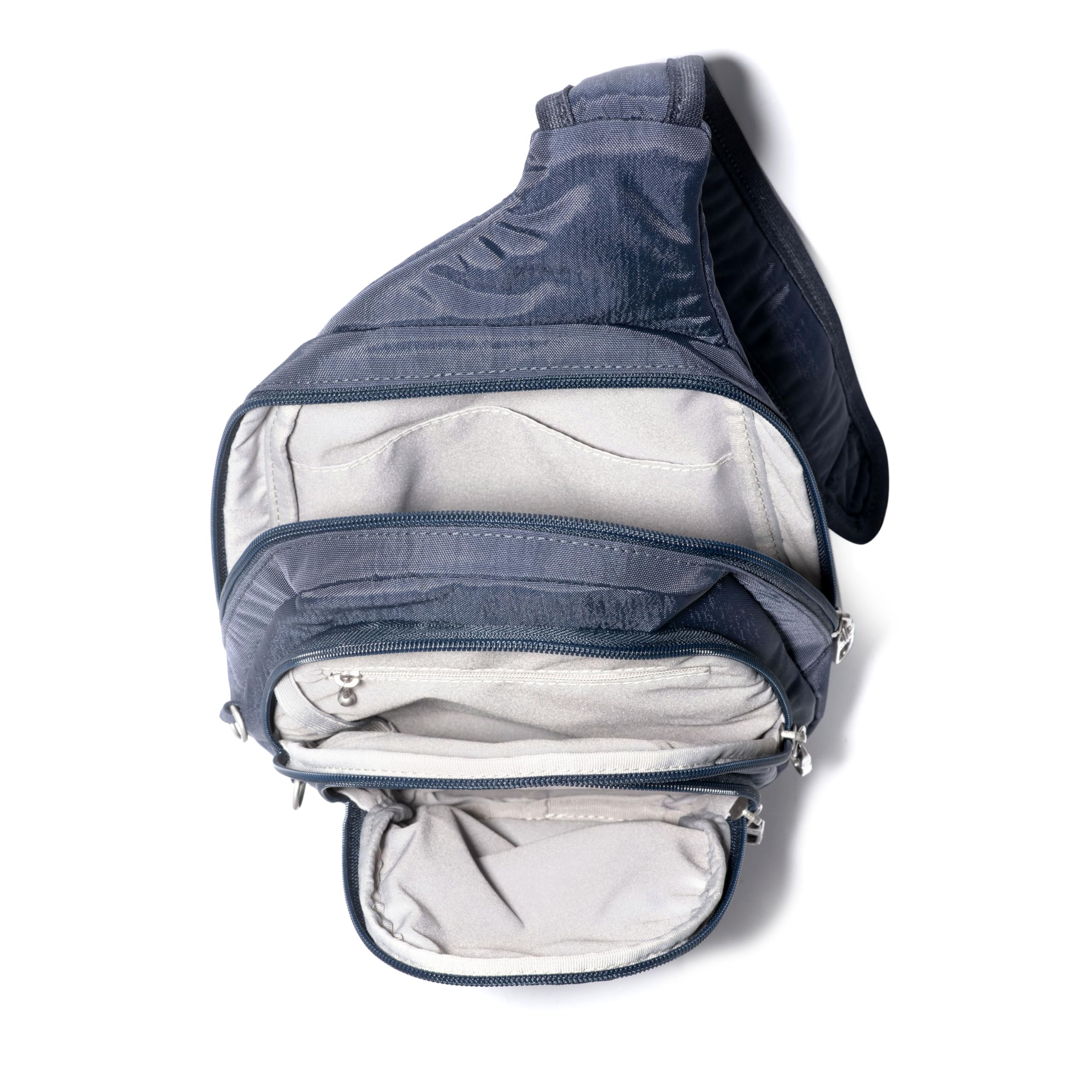 Baggallini Securtex® Anti-Theft Multi Zip Sling - Lightweight 8.6"x15.2" Travel Bag with Locking Zippers & RFID Protection - Image 10