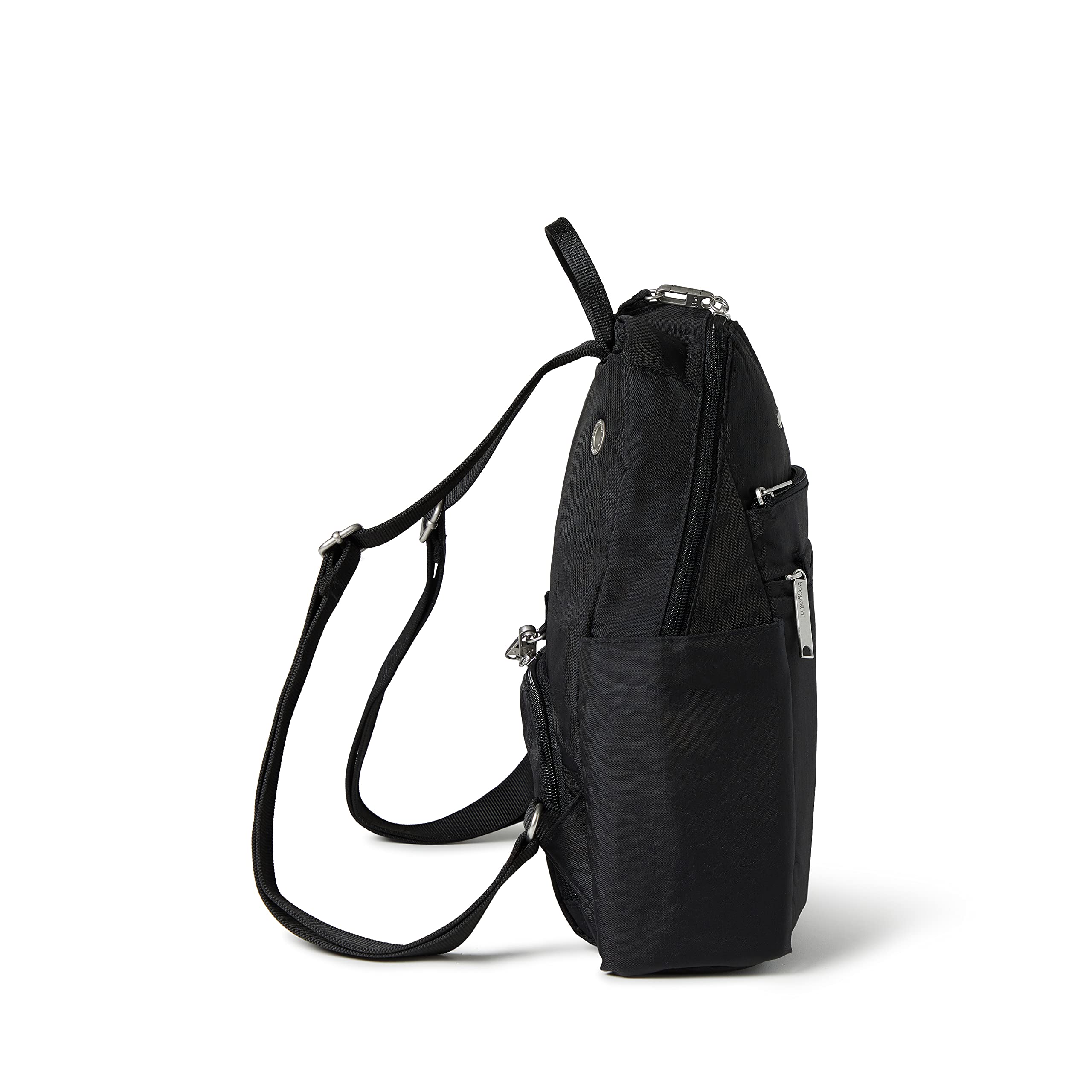 Baggallini Securtex® Anti-theft Vacation Travel Backpack 10x13 Slash-Resistant Nylon Daypack w/RFID, Black - Image 7