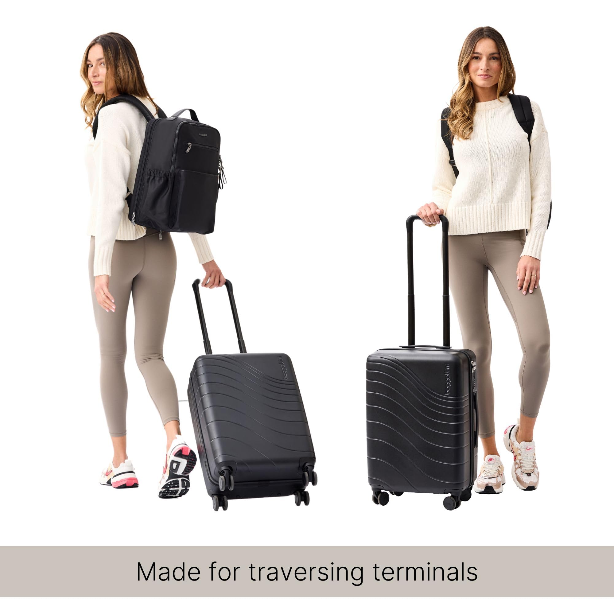 Baggallini Set Wave 22” 4 Wheel Hardside Carry-On Luggage - Lightweight Carry On Suitcase with Wheels - Image 5