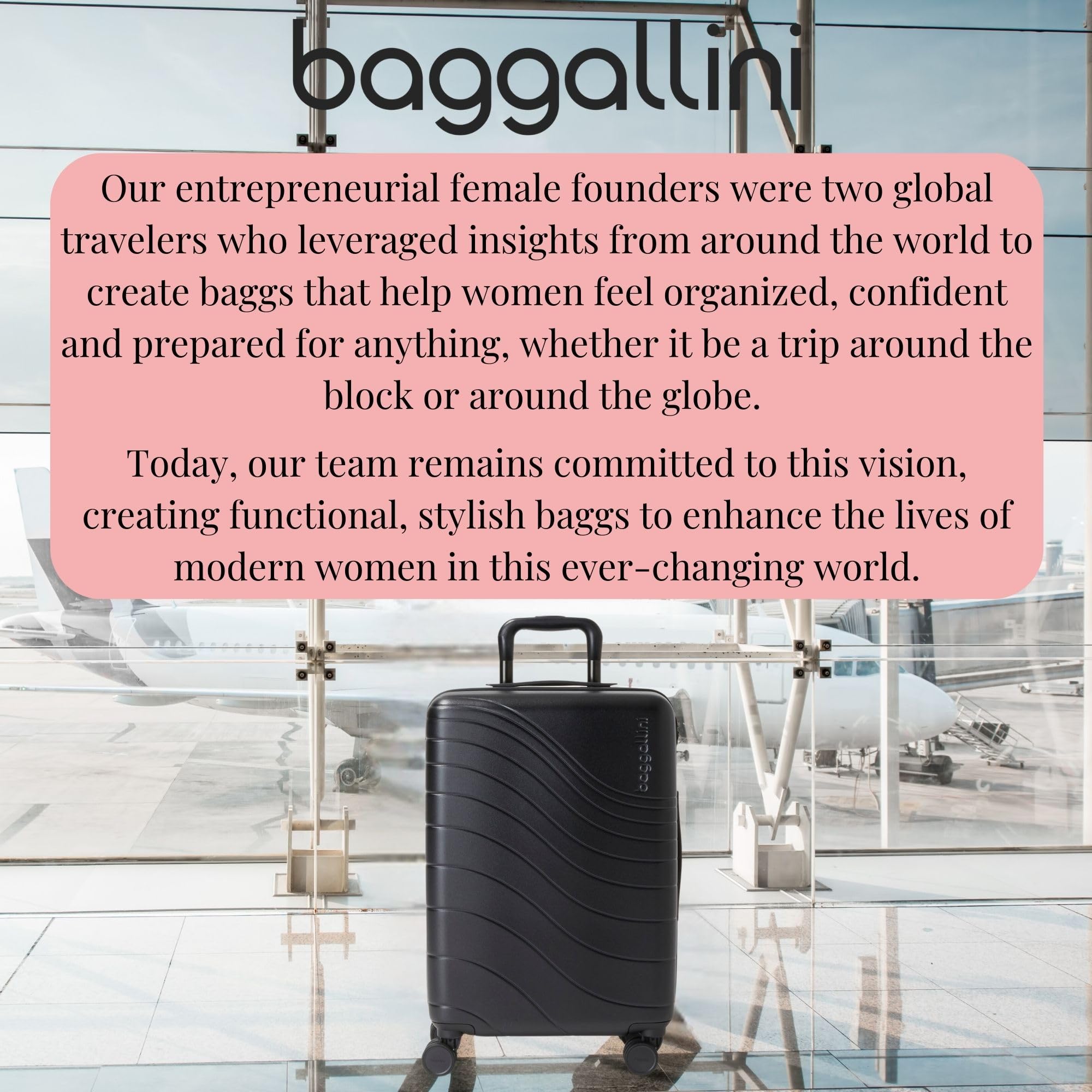 Baggallini Set Wave 22” 4 Wheel Hardside Carry-On Luggage - Lightweight Carry On Suitcase with Wheels - Image 8