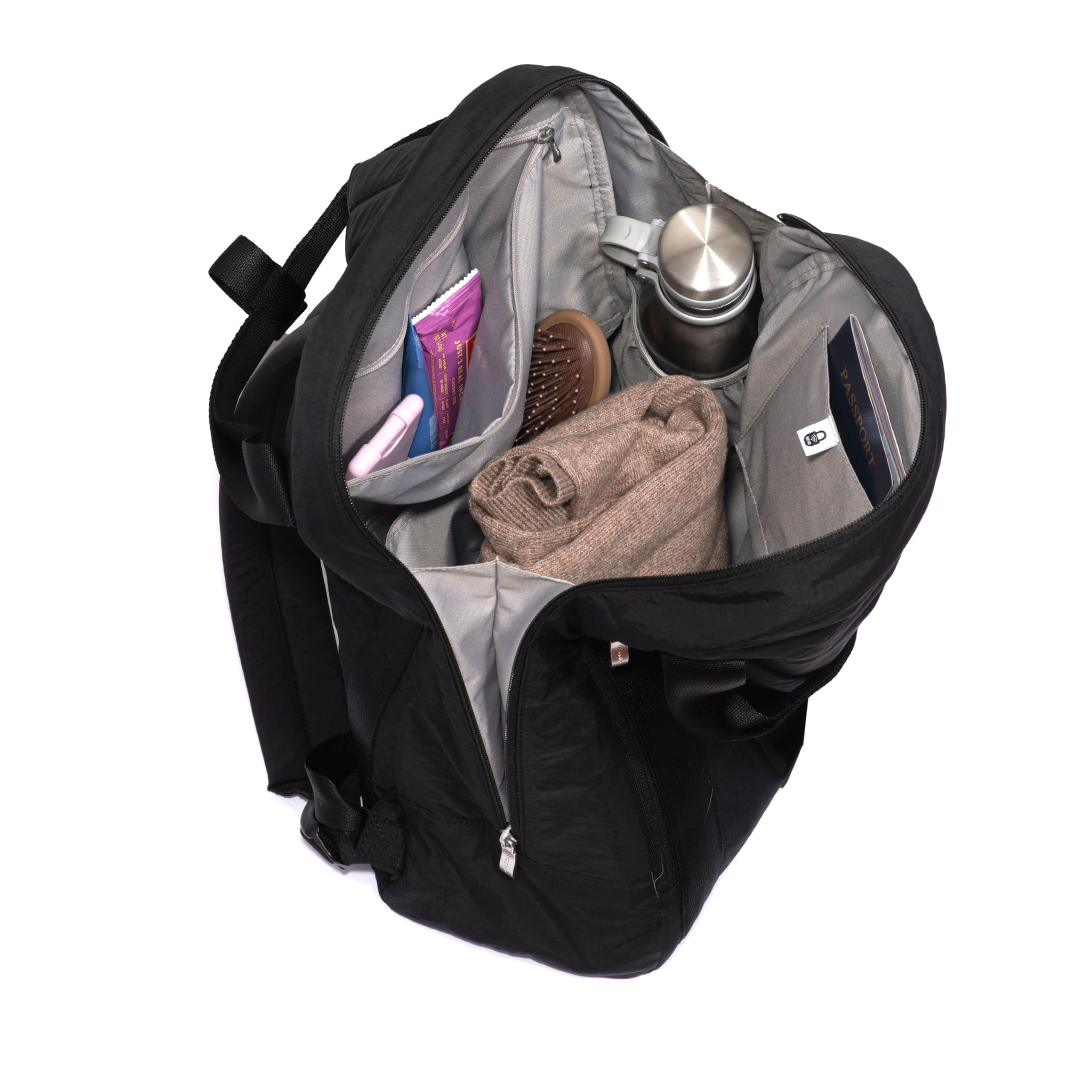 Baggallini Swift Backpack - Lightweight 4.5”x15.3”x6.3” Travel Backpack with RFID Pocket, Luggage Sleeve and Padded Straps - Image 10