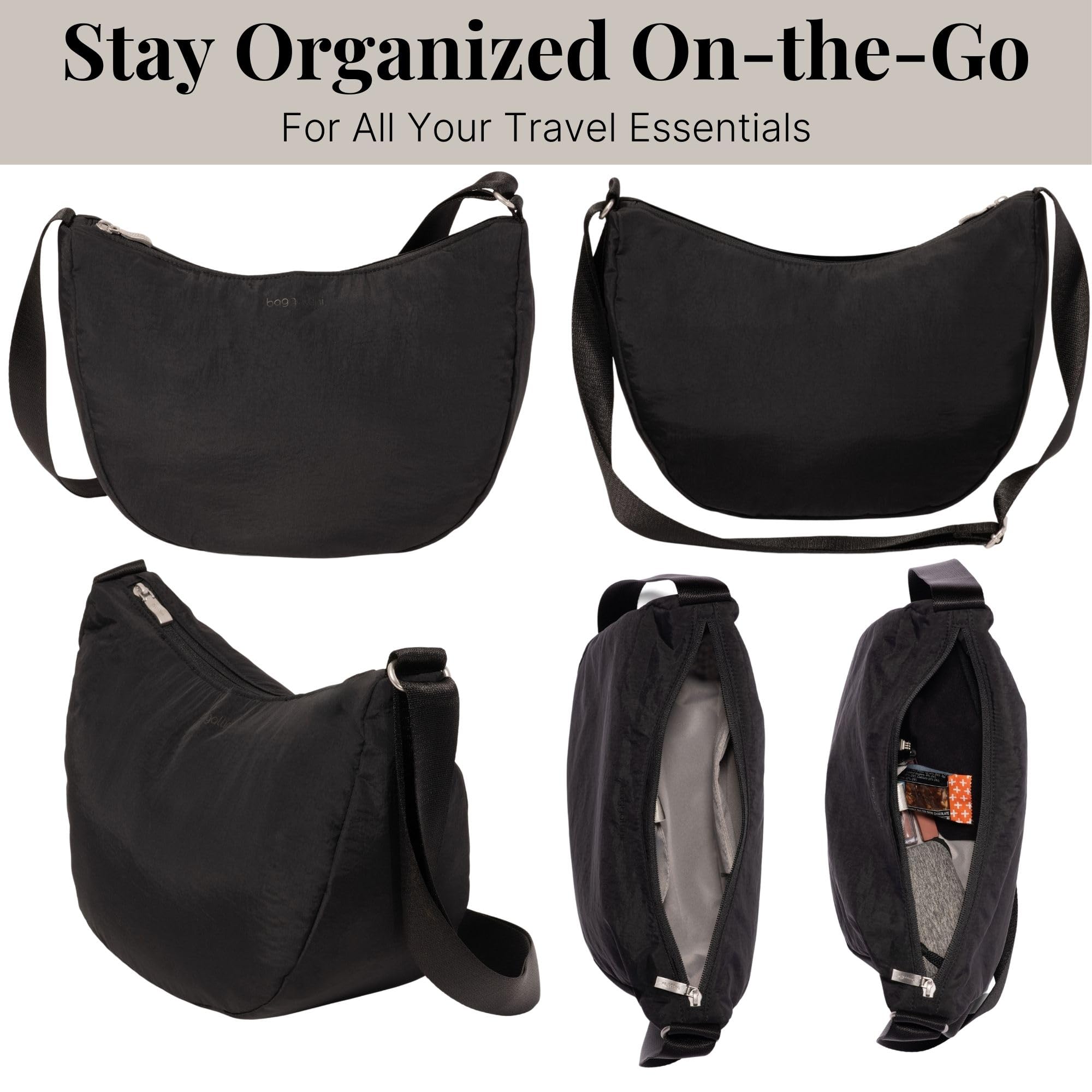 Baggallini Swift Crescent Crossbody Bag for Women - Lightweight 12"x8" Travel Purse Handbag - Image 4