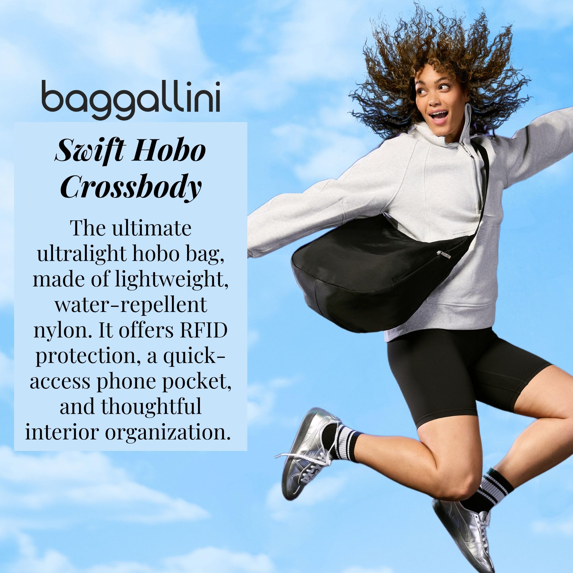 Baggallini Swift Hobo Crossbody Bag for Women - Lightweight 15.7"x16" Travel Purse Handbag Hobo Bag - Image 3
